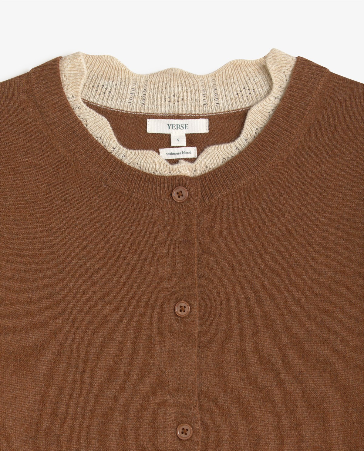 Round-Neck Cardigan With Contrast Details