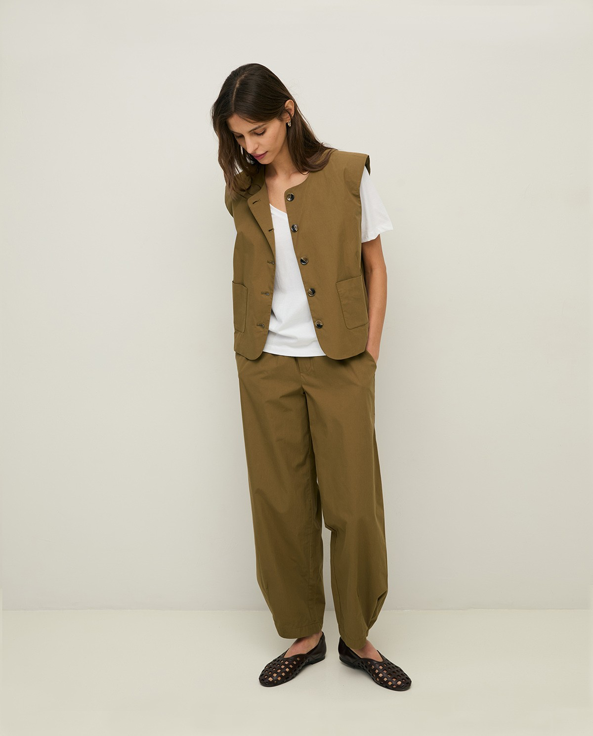 Poplin Vest with Pockets