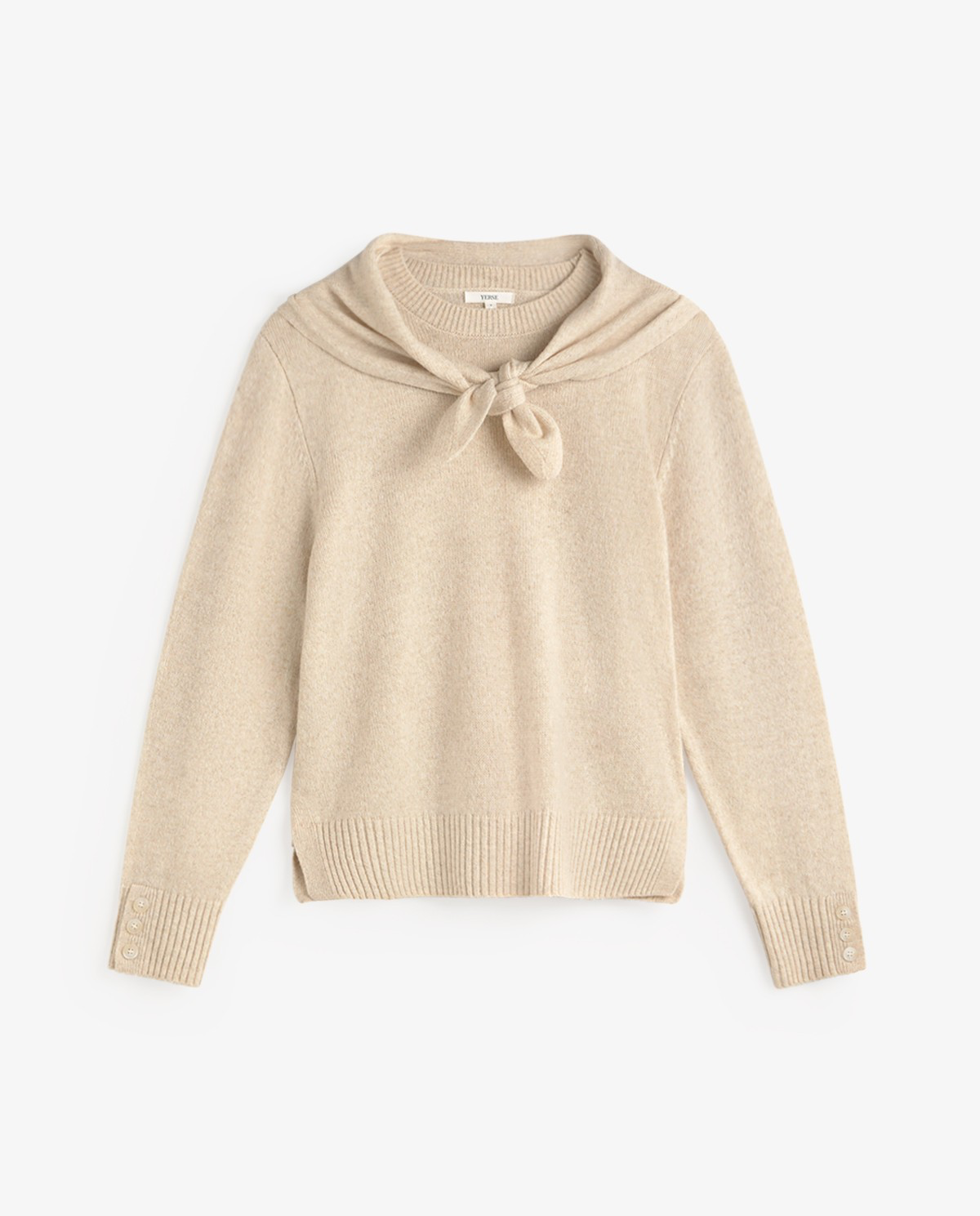 Scarf-Detail Sweater