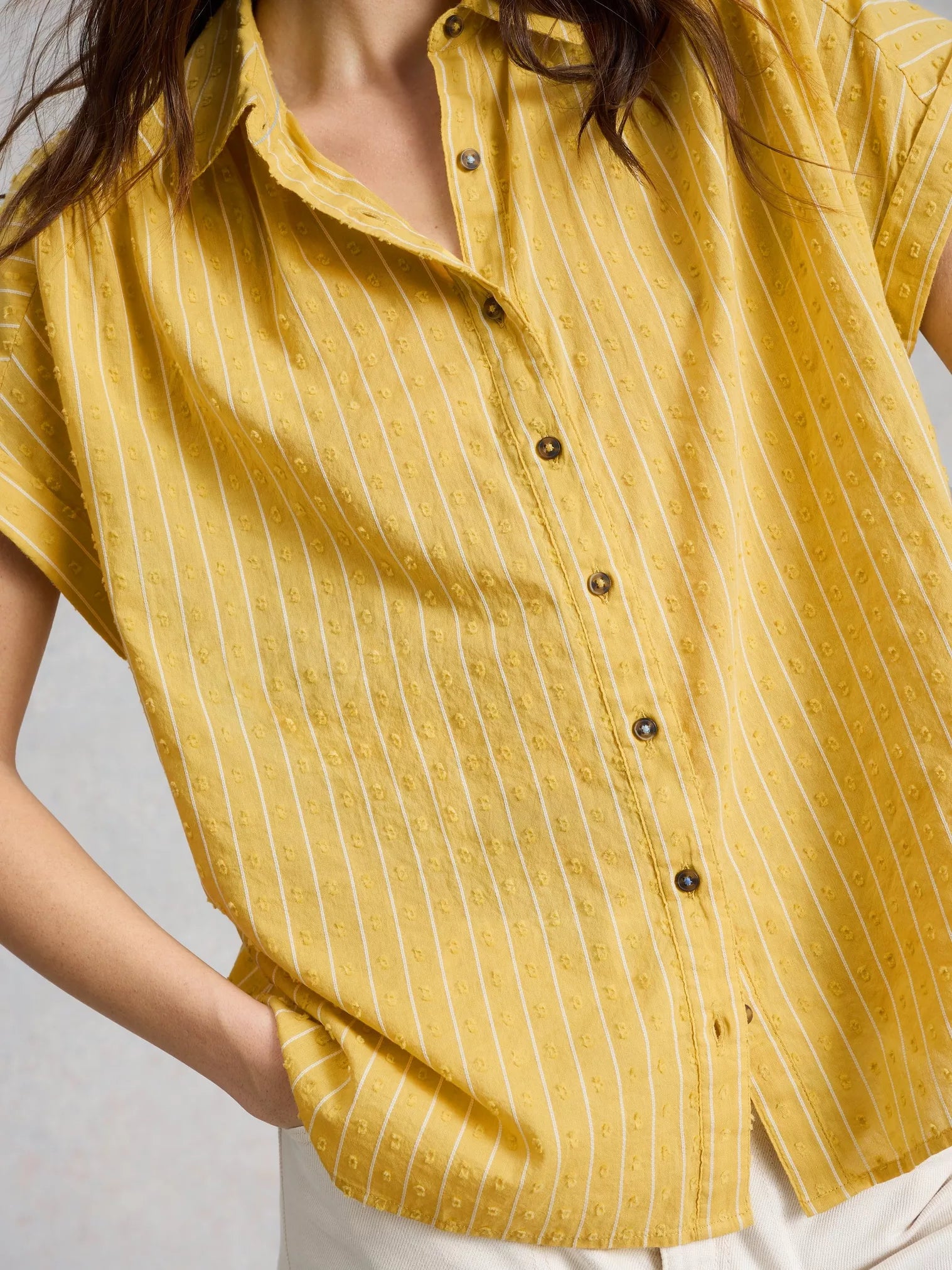 Orla Button Through Yellow Shirt