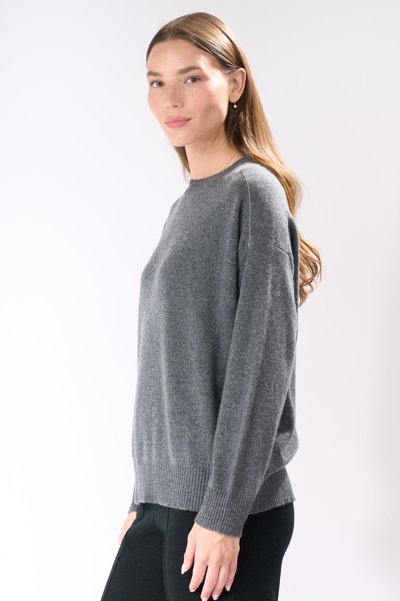 Silver Lining Cashmere Crew