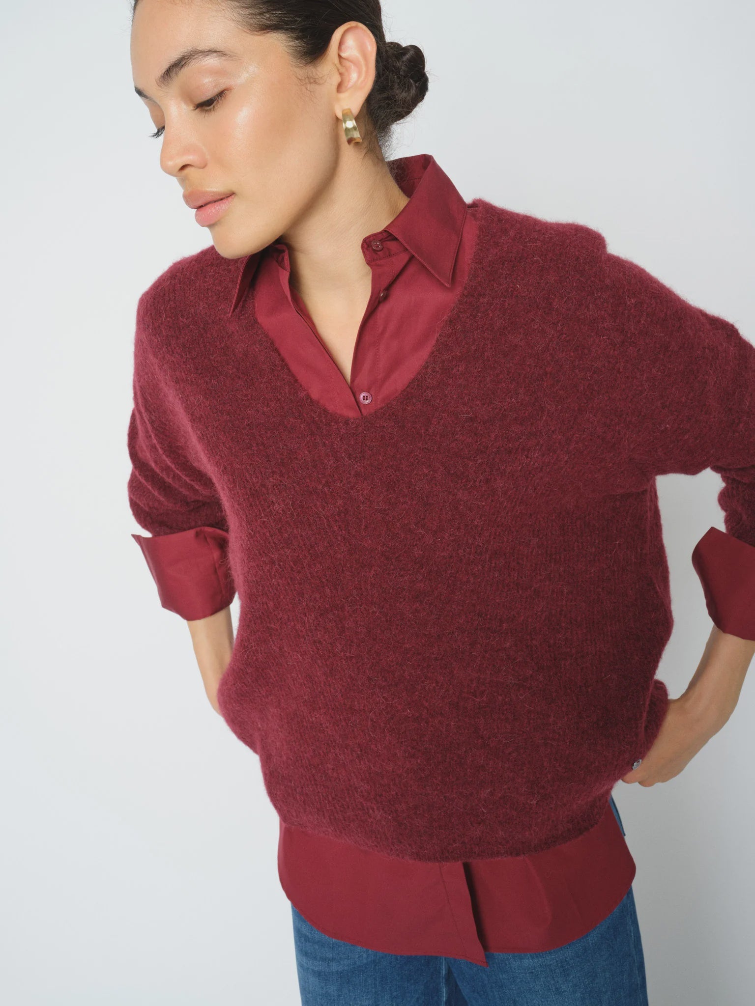 Thora V-Neck Knit Sweater