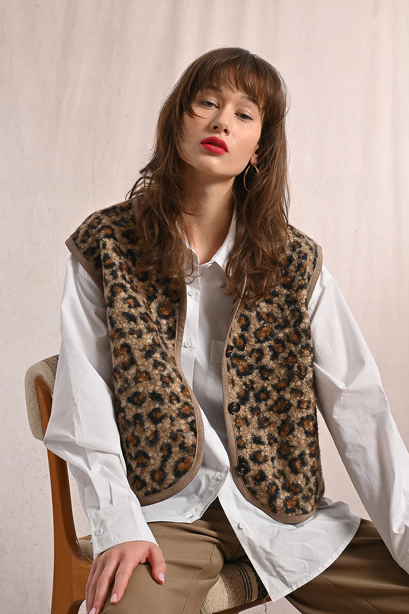 Leopard Boucle Vest