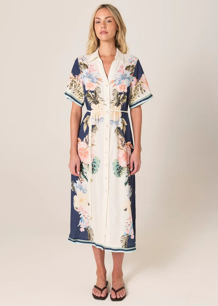 Solara Placement Print Shirt Dress