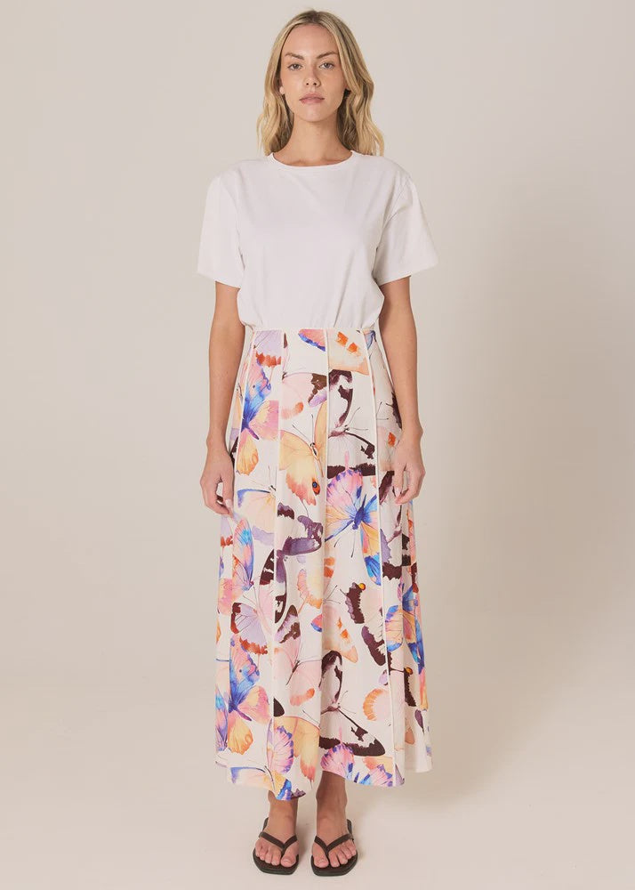 Mariposa Print Maxi Skirt