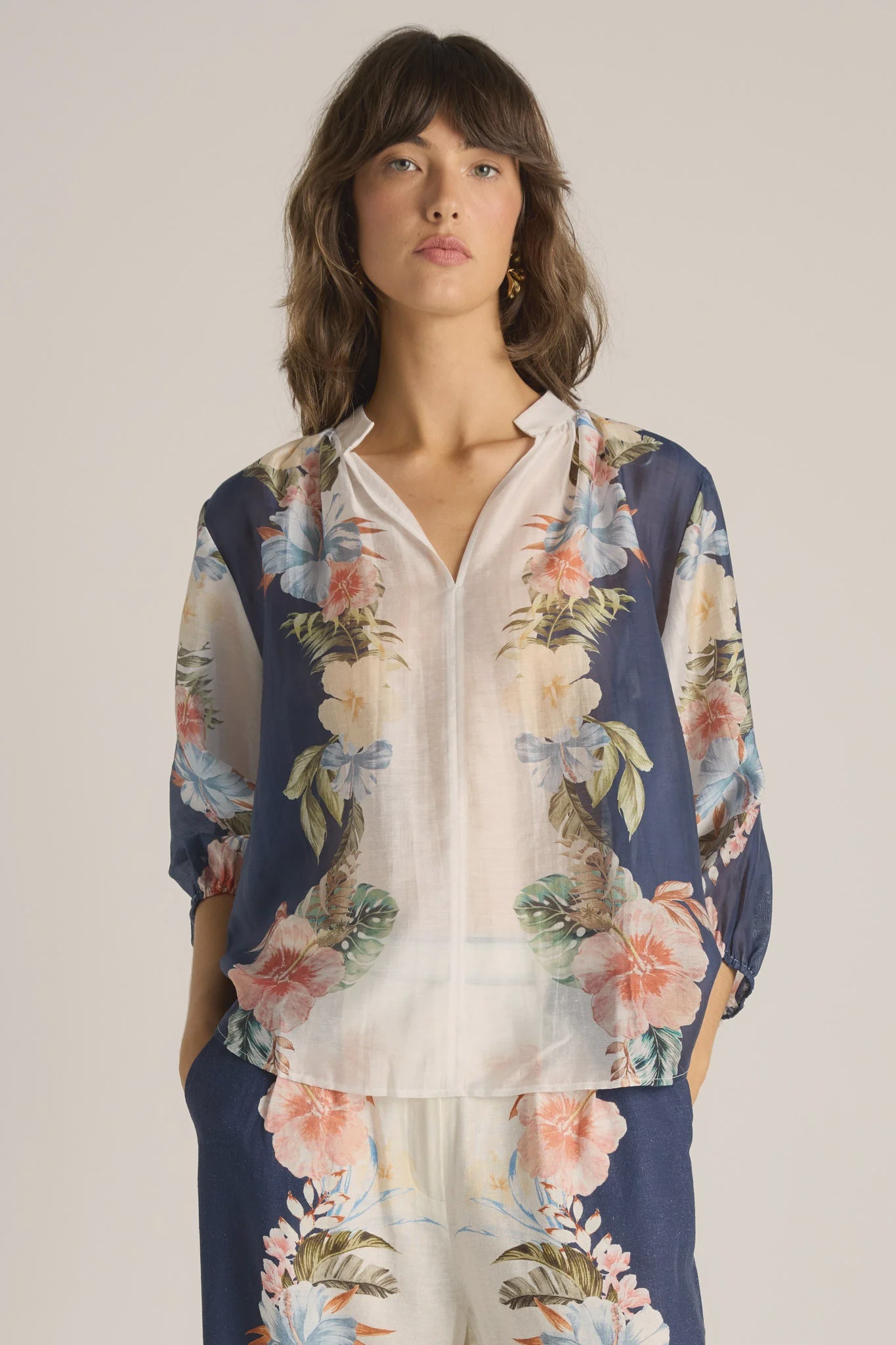 Solara Split Neck Blouse