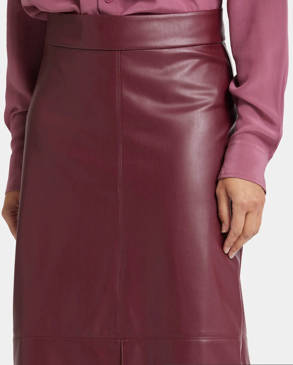 A-Line Faux Leather Skirt