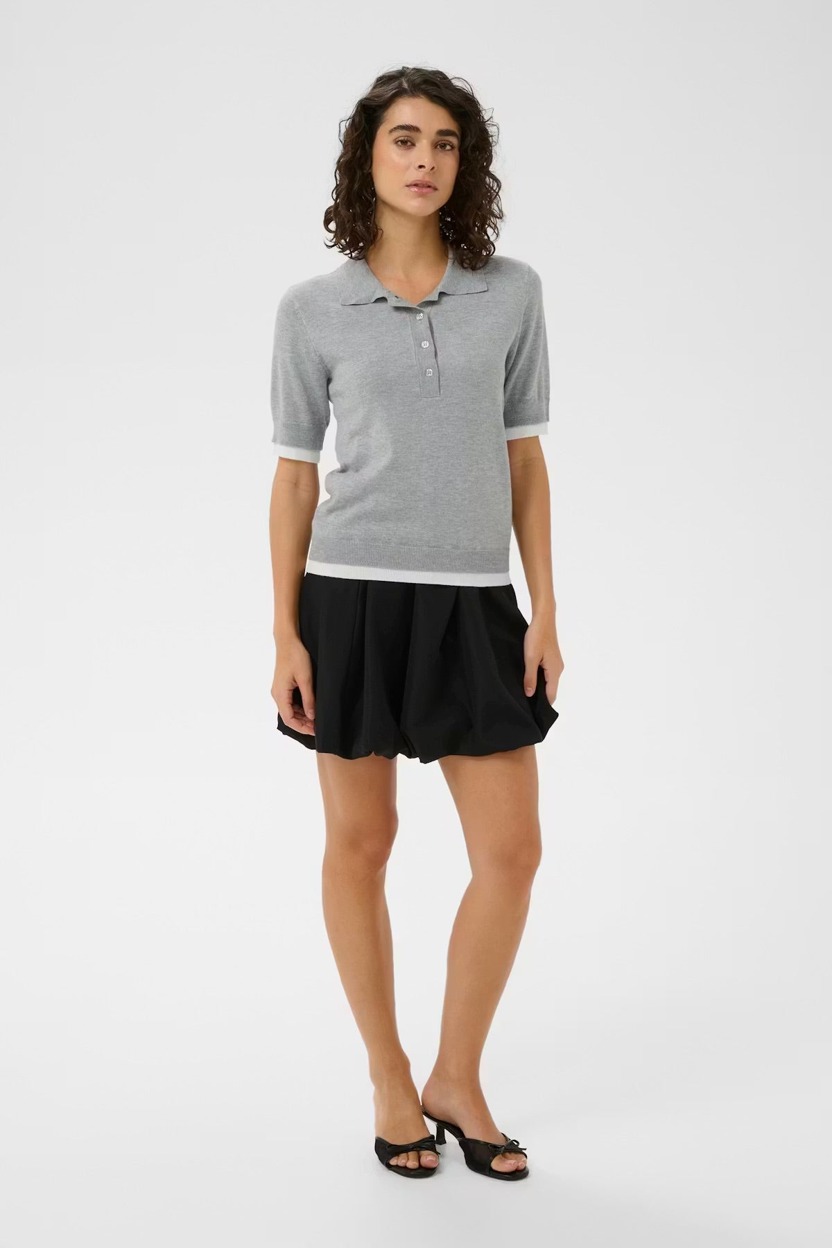 Lizza Contrast Knit Polo