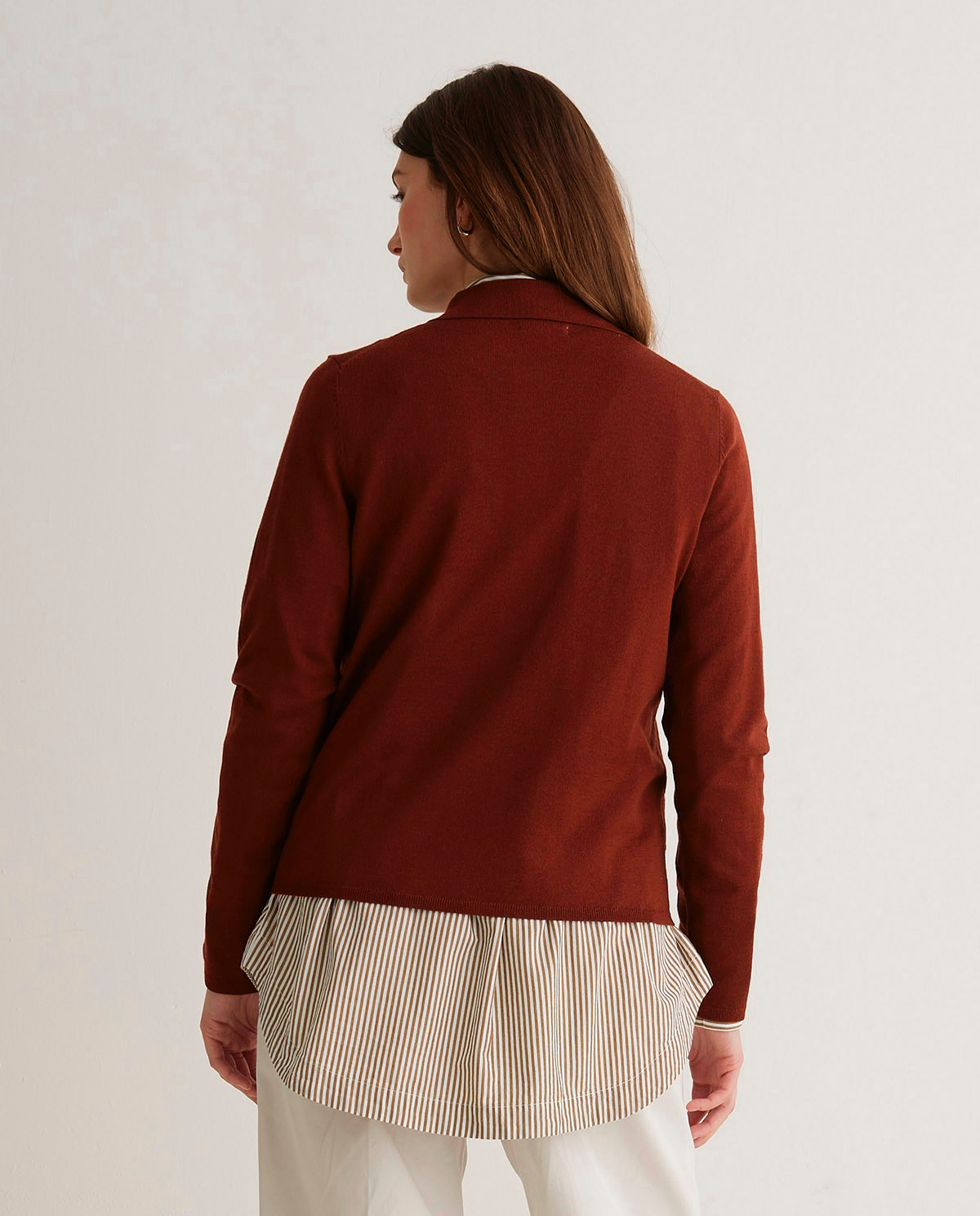 Terracotta Merino Wool Wide Sweater