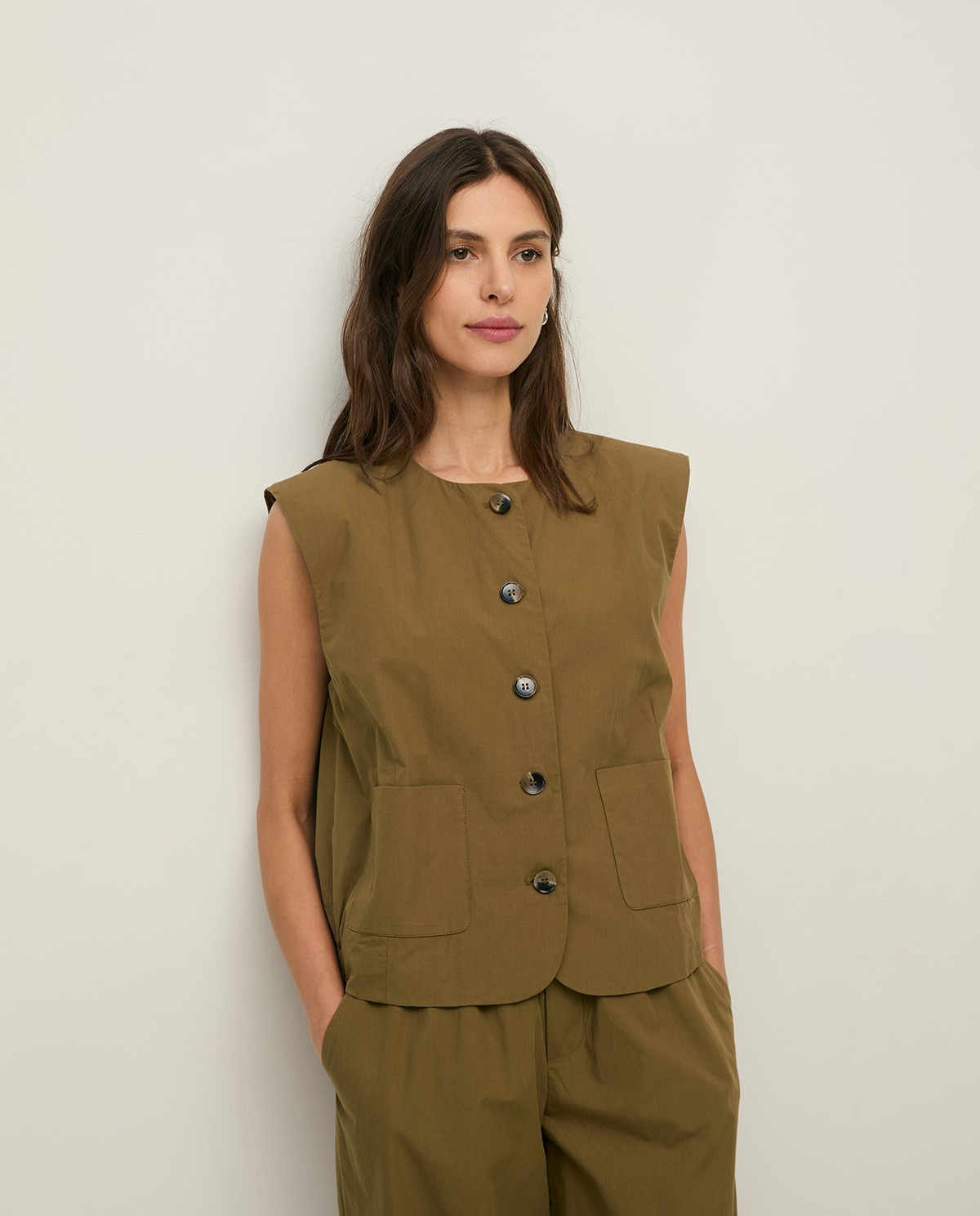 Poplin Vest with Pockets