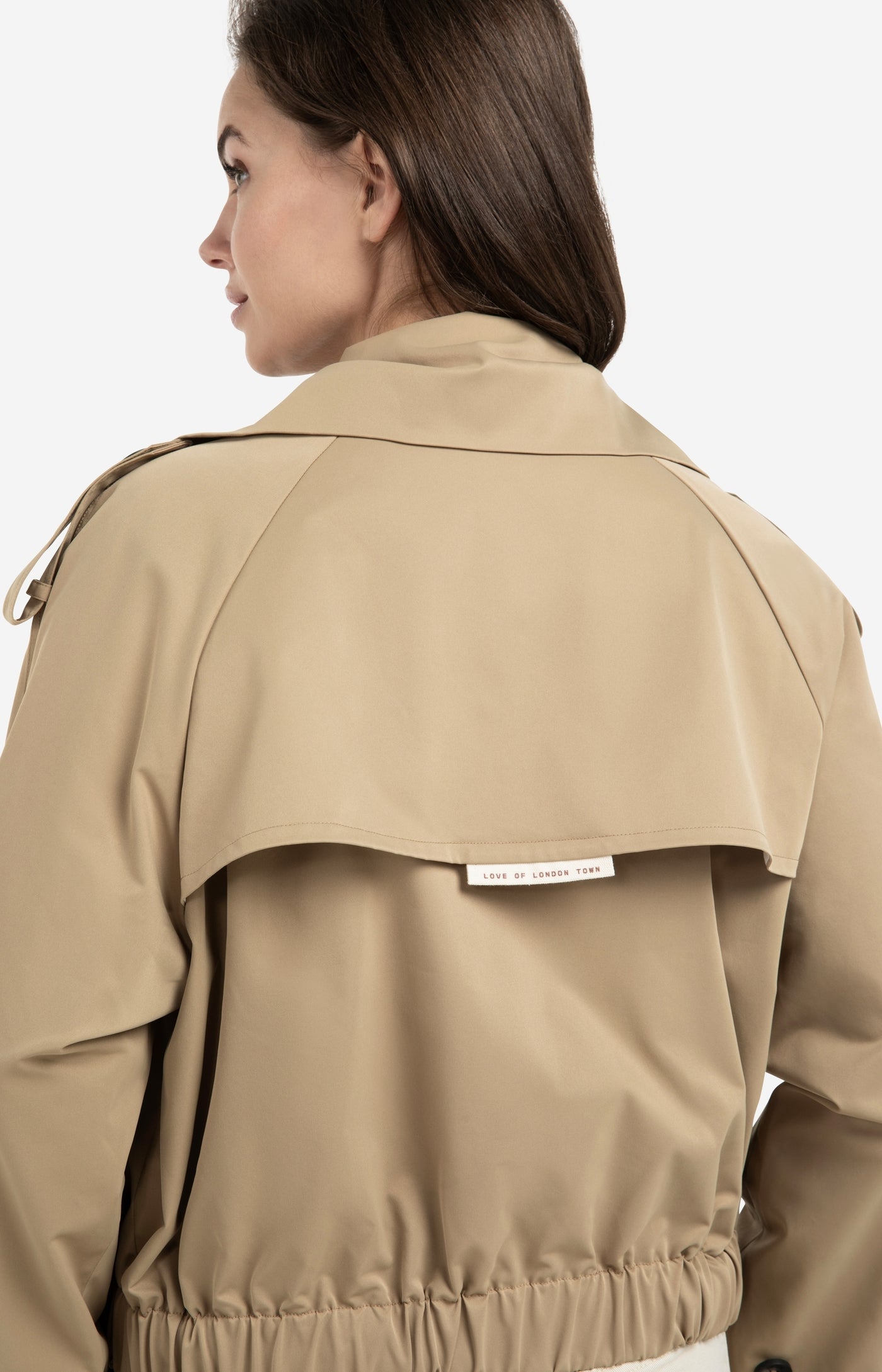 Short Bomber Jacket with Trench Detail