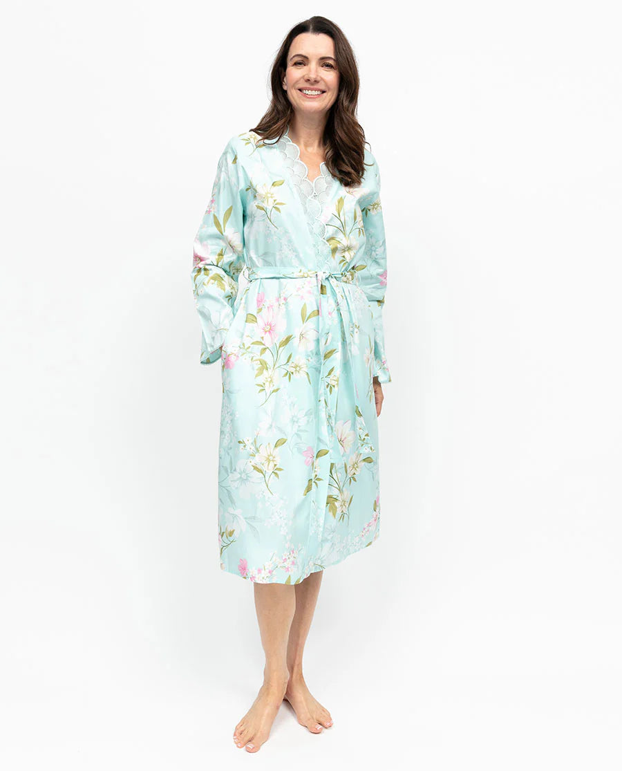 Juliette Lace Floral Print Midi Dressing Gown