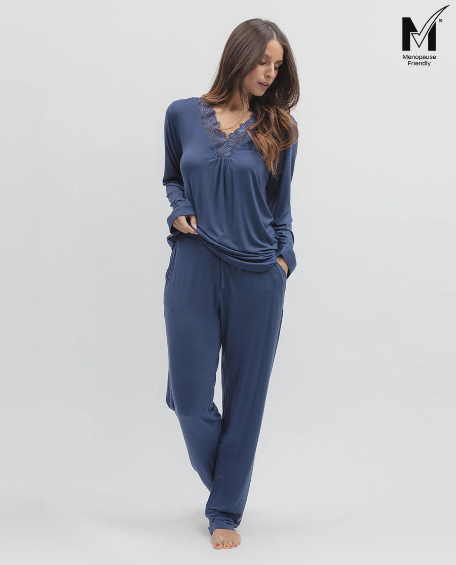 Serene Lace Detail Jersey Pajama Set