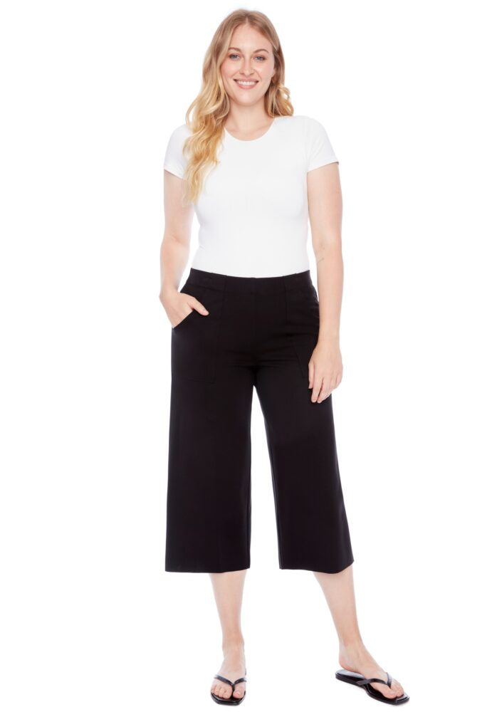 Marlena Light Ponte Wide Leg Crop