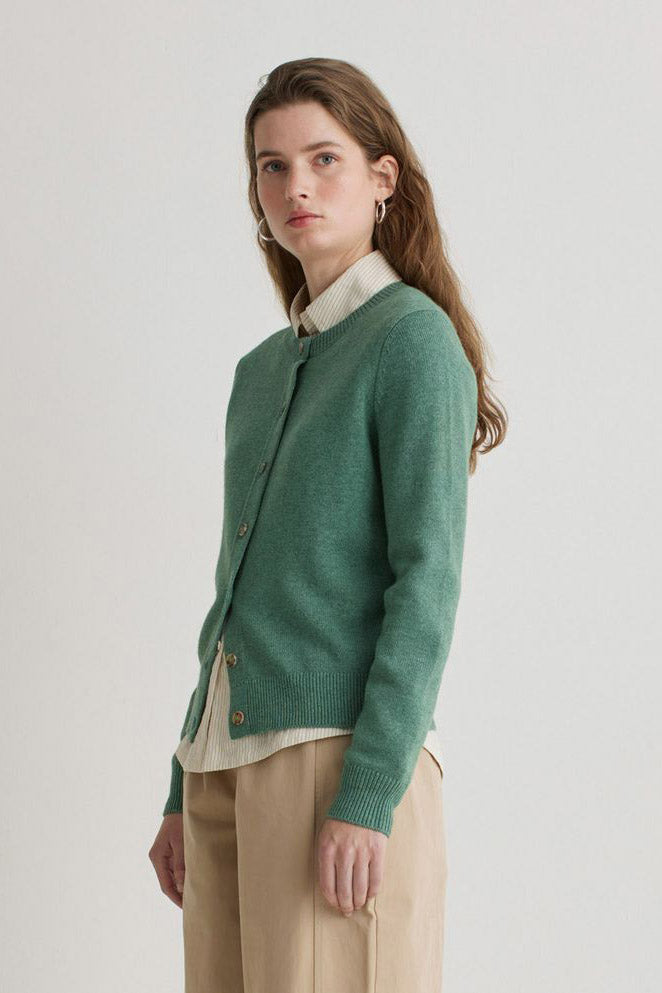 Wool Blend Green Cardigan
