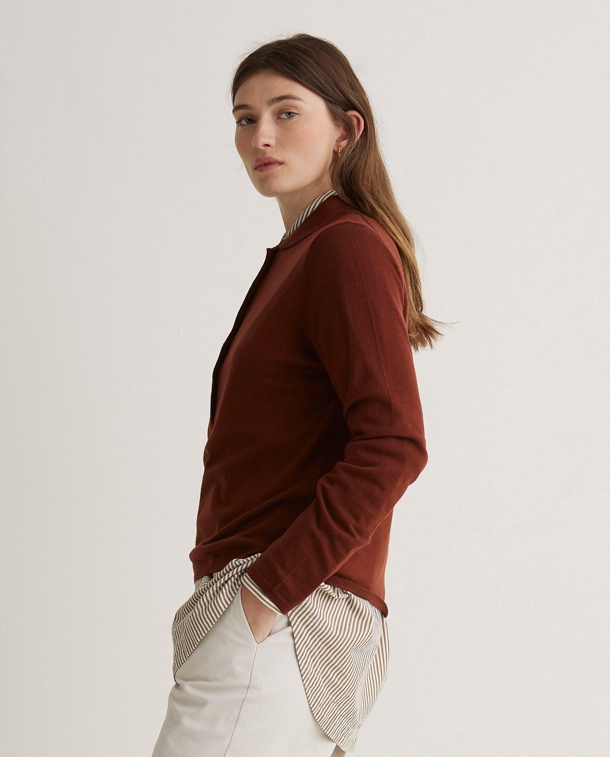 Terracotta Merino Wool Wide Sweater