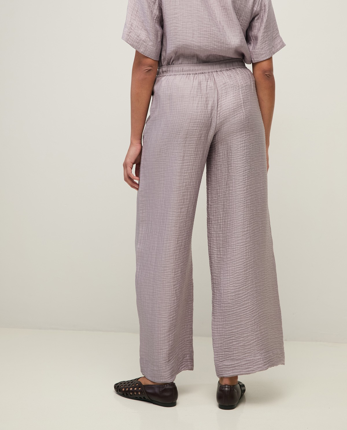 Flowy Wrinkle Effect Wide Leg Trouser