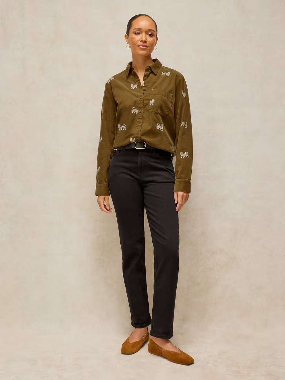 Libby Embroidered Cord Shirt