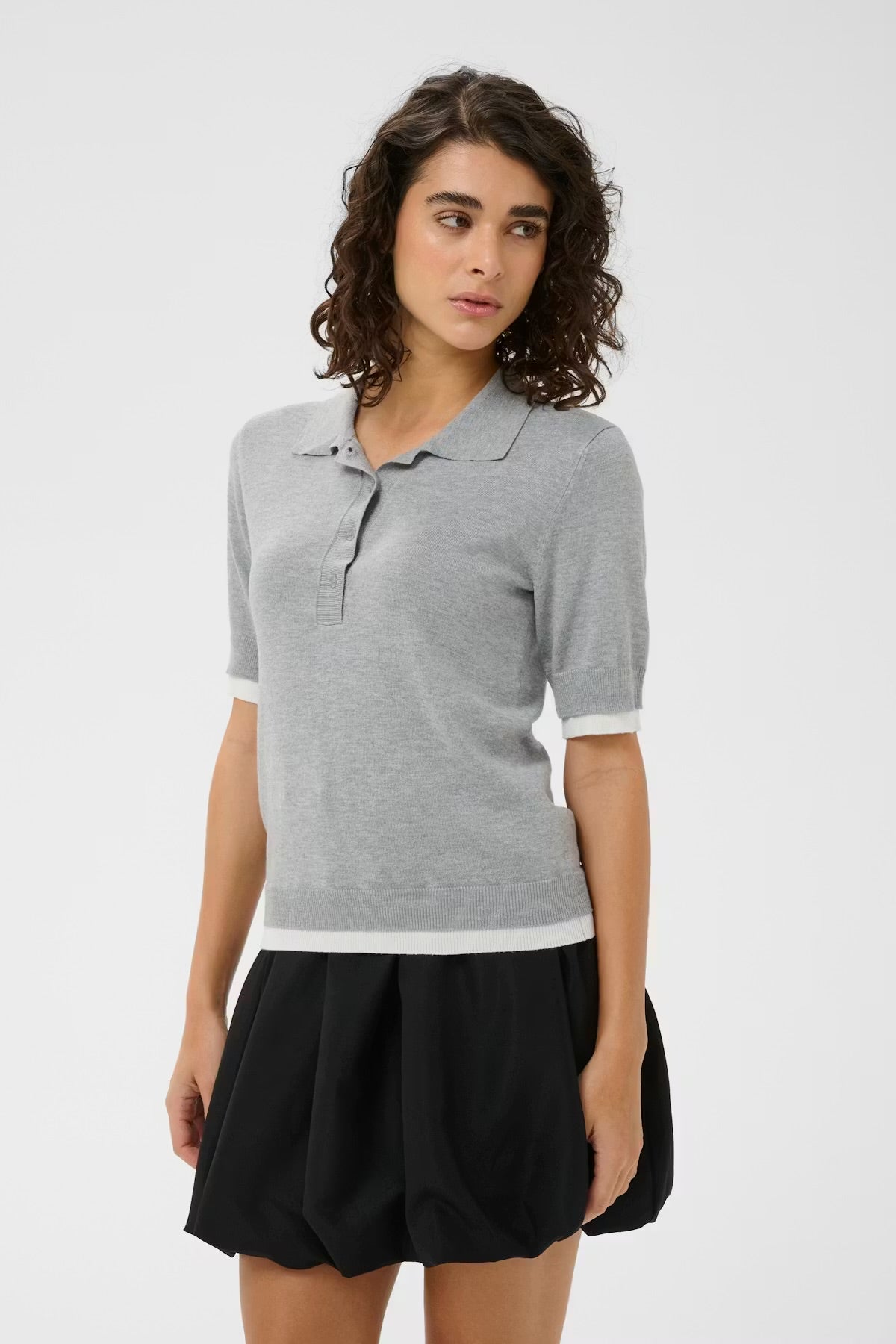Lizza Contrast Knit Polo