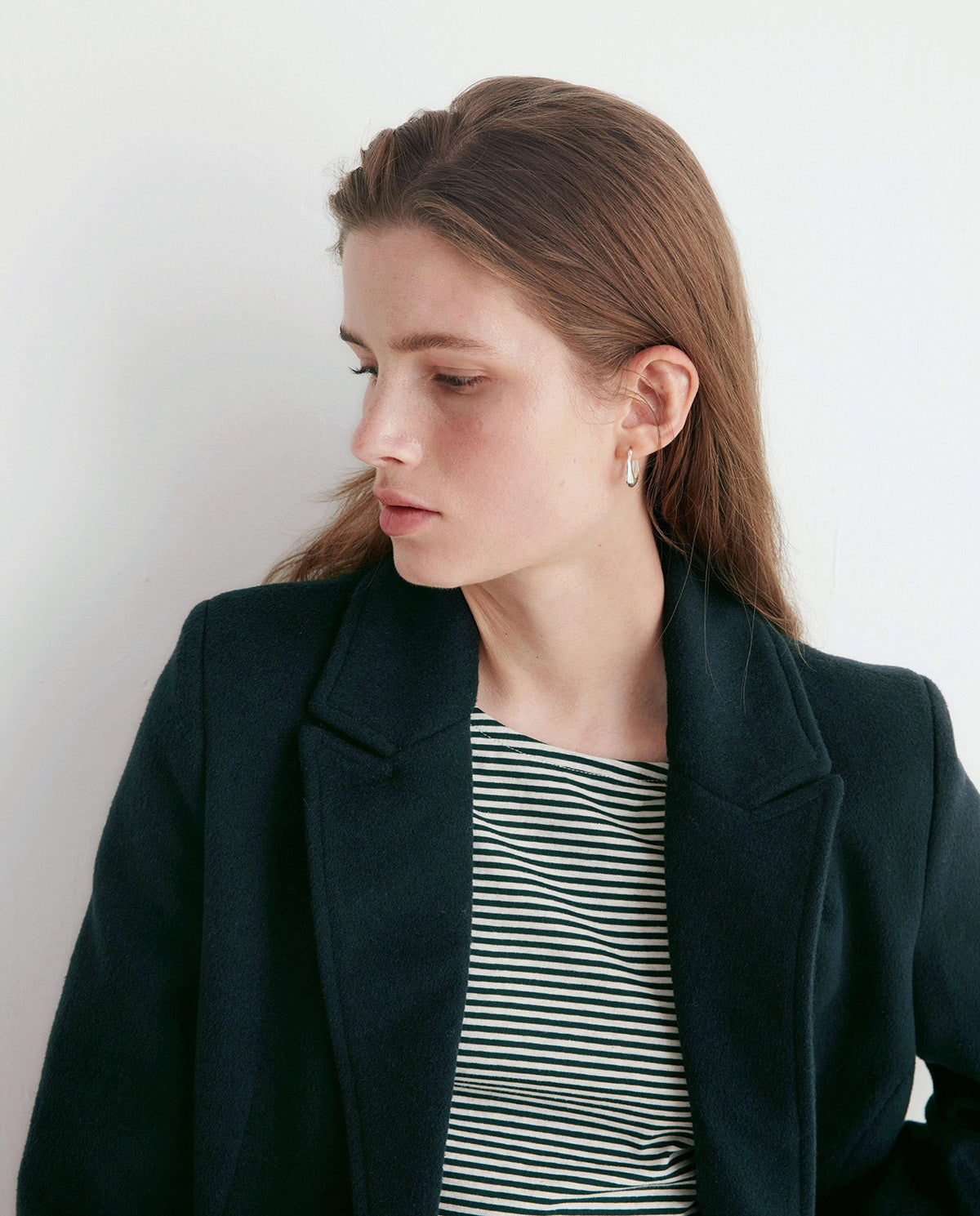 Double Breasted Wool Blend Top Coat