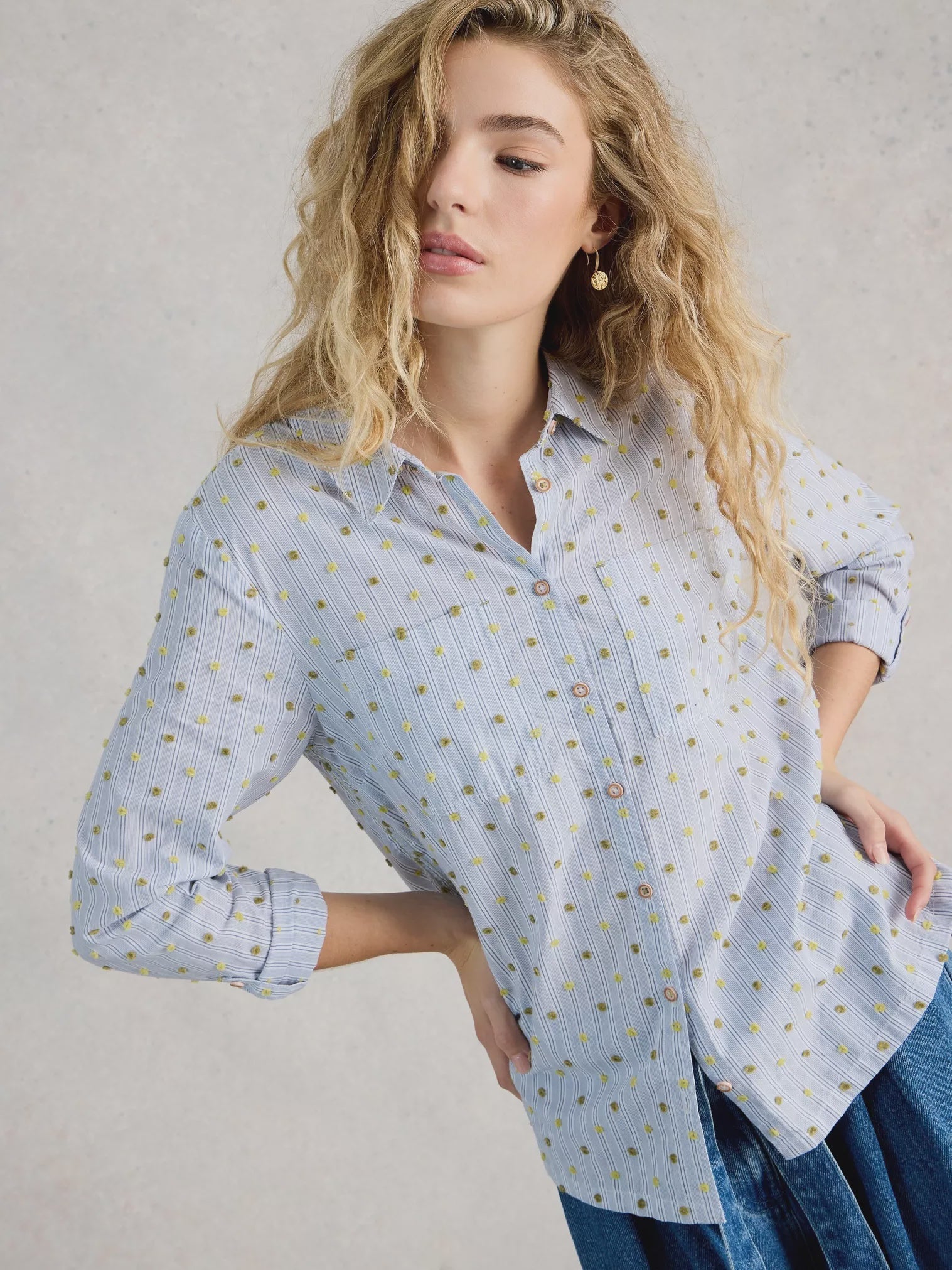 Sophie Organic Cotton Dotted Shirt