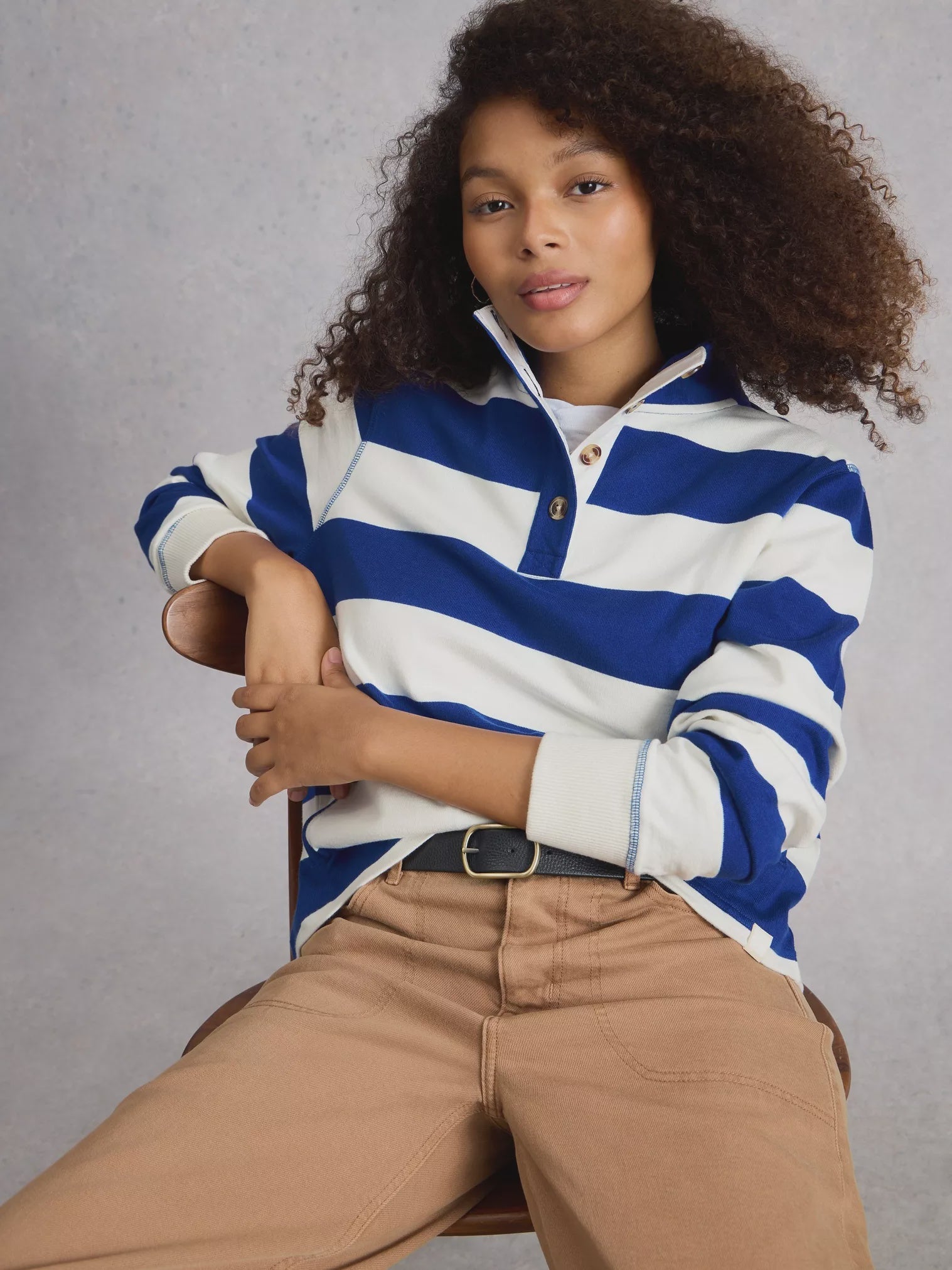 Bobby Button Stripe Sweatshirt