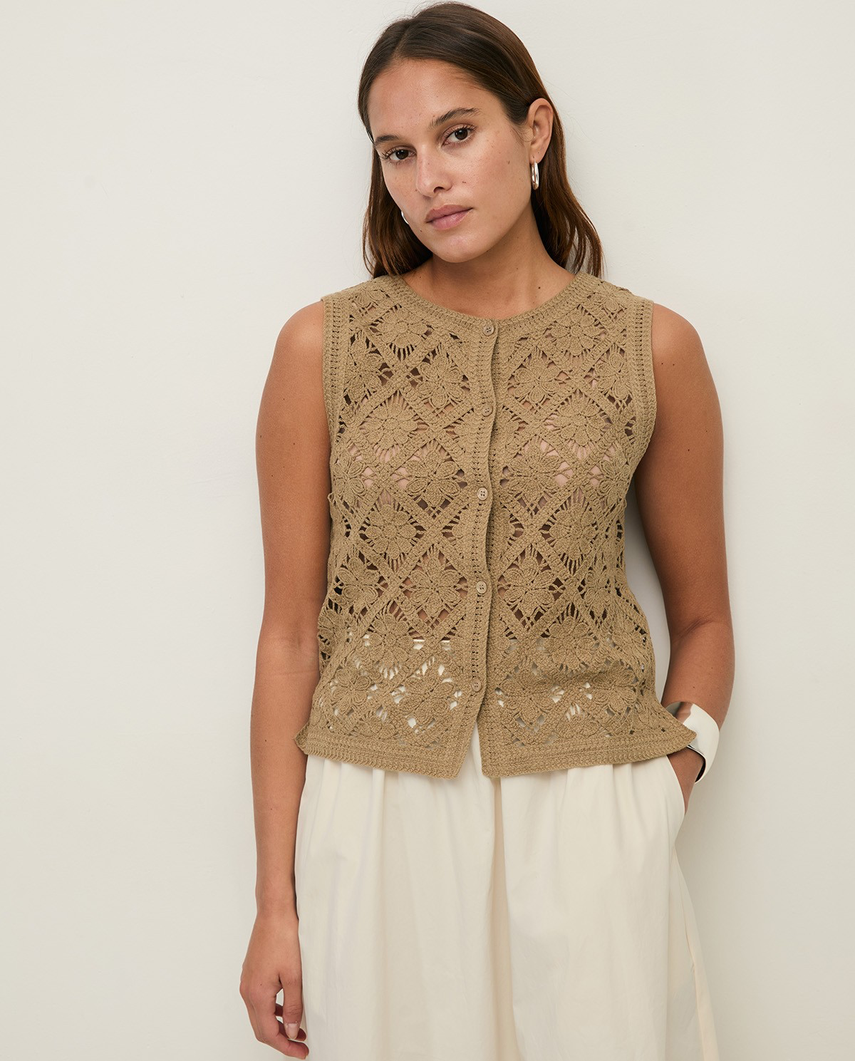Crochet Effect knit Vest