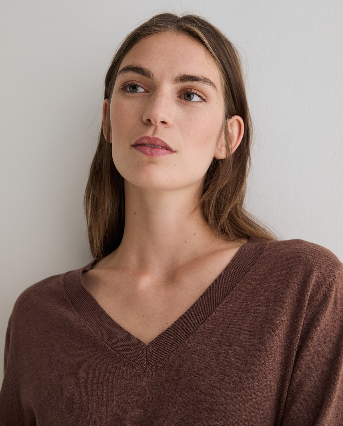 V-Neck Sweater With Embroidered Logo