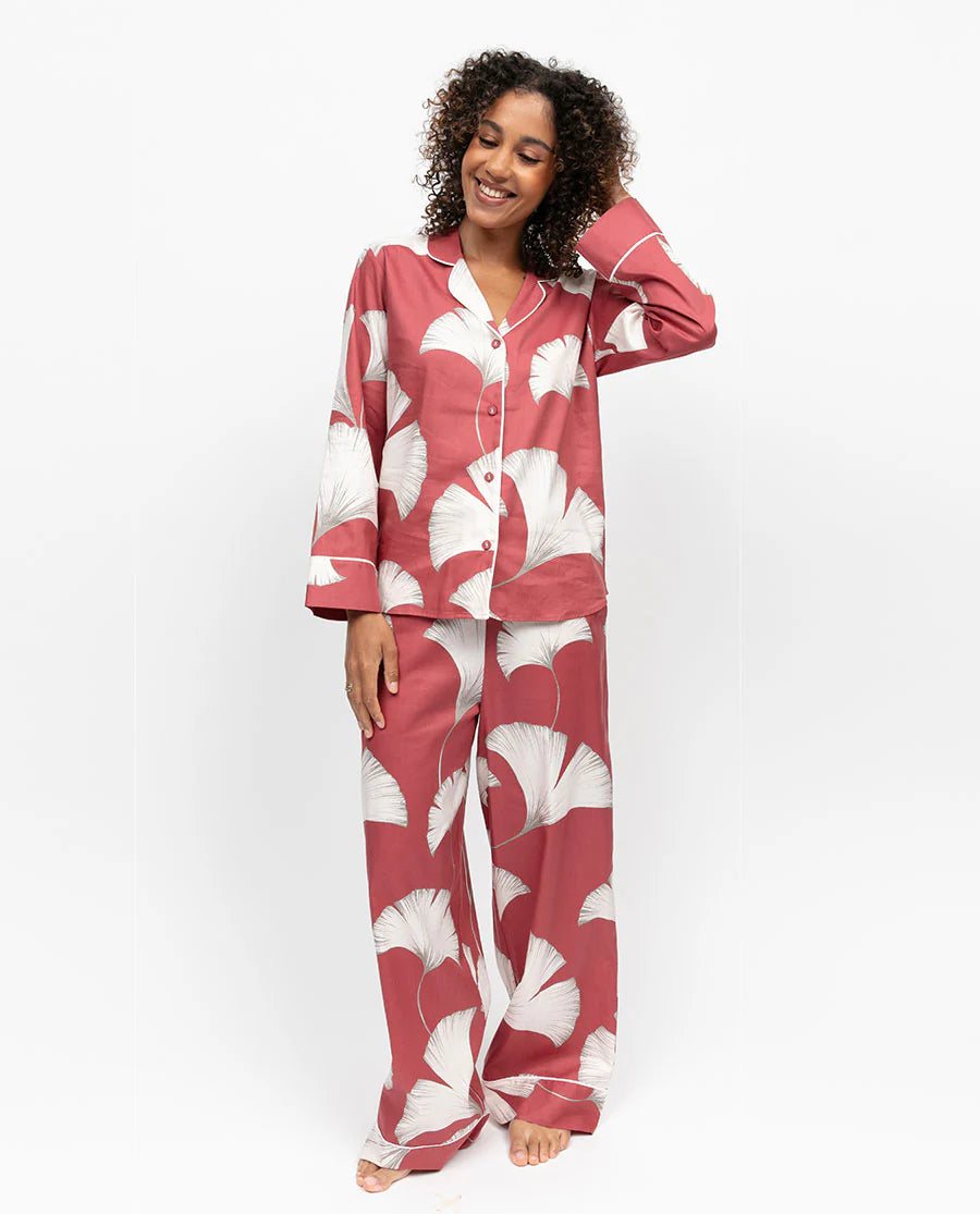 Josie Leaf Print Pajama Set