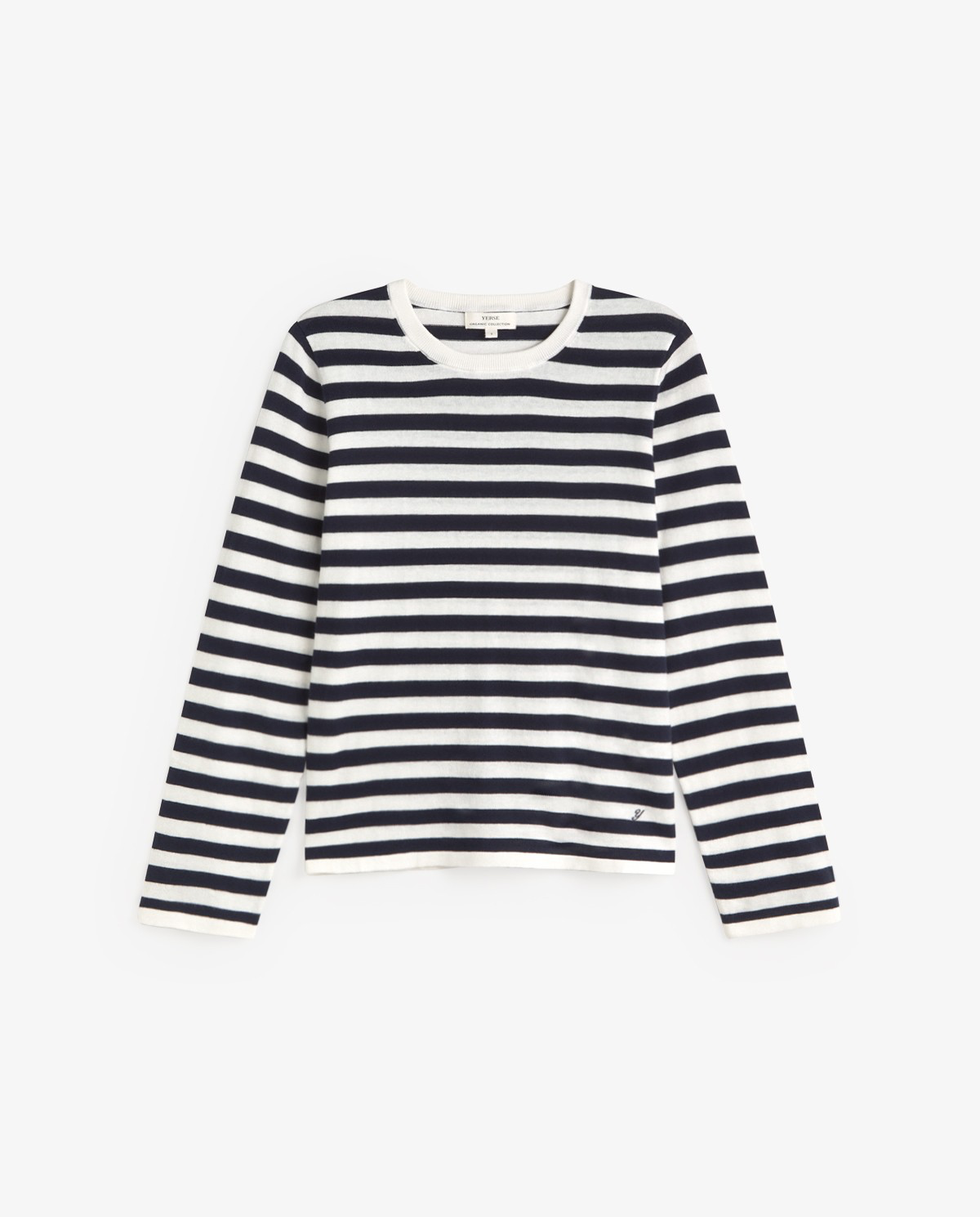 Cotton Sweater with Striped Print