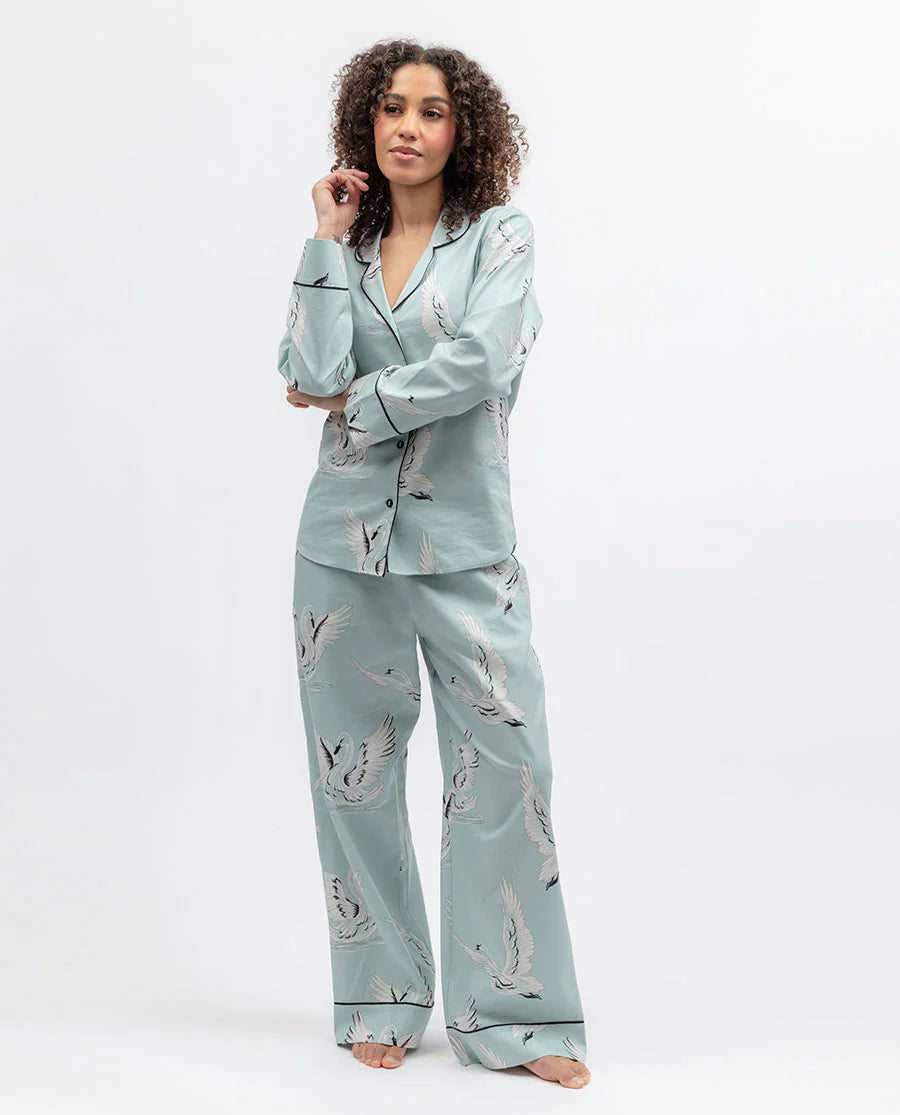 Grace Swan Print Pajama Set
