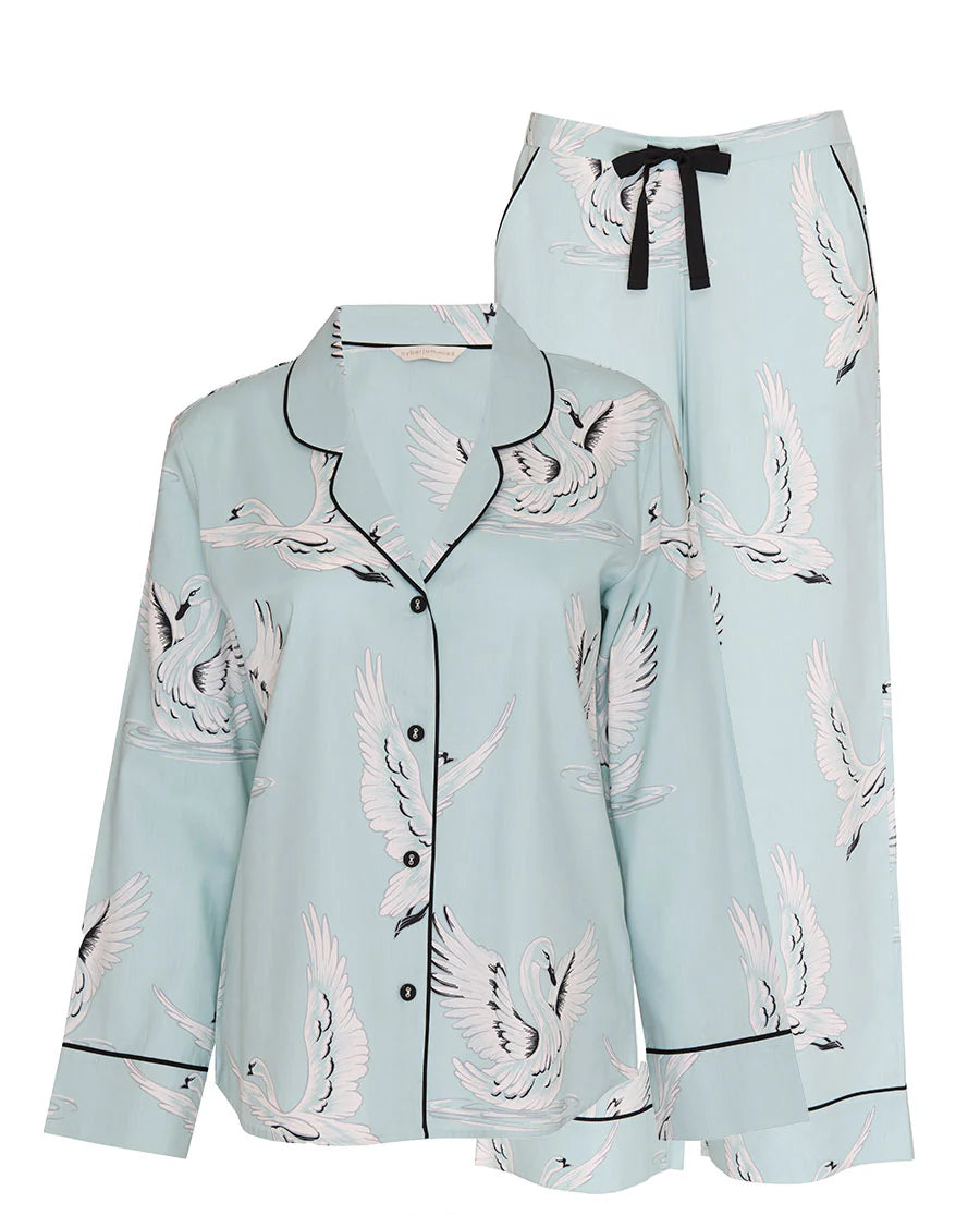 Grace Swan Print Pajama Set