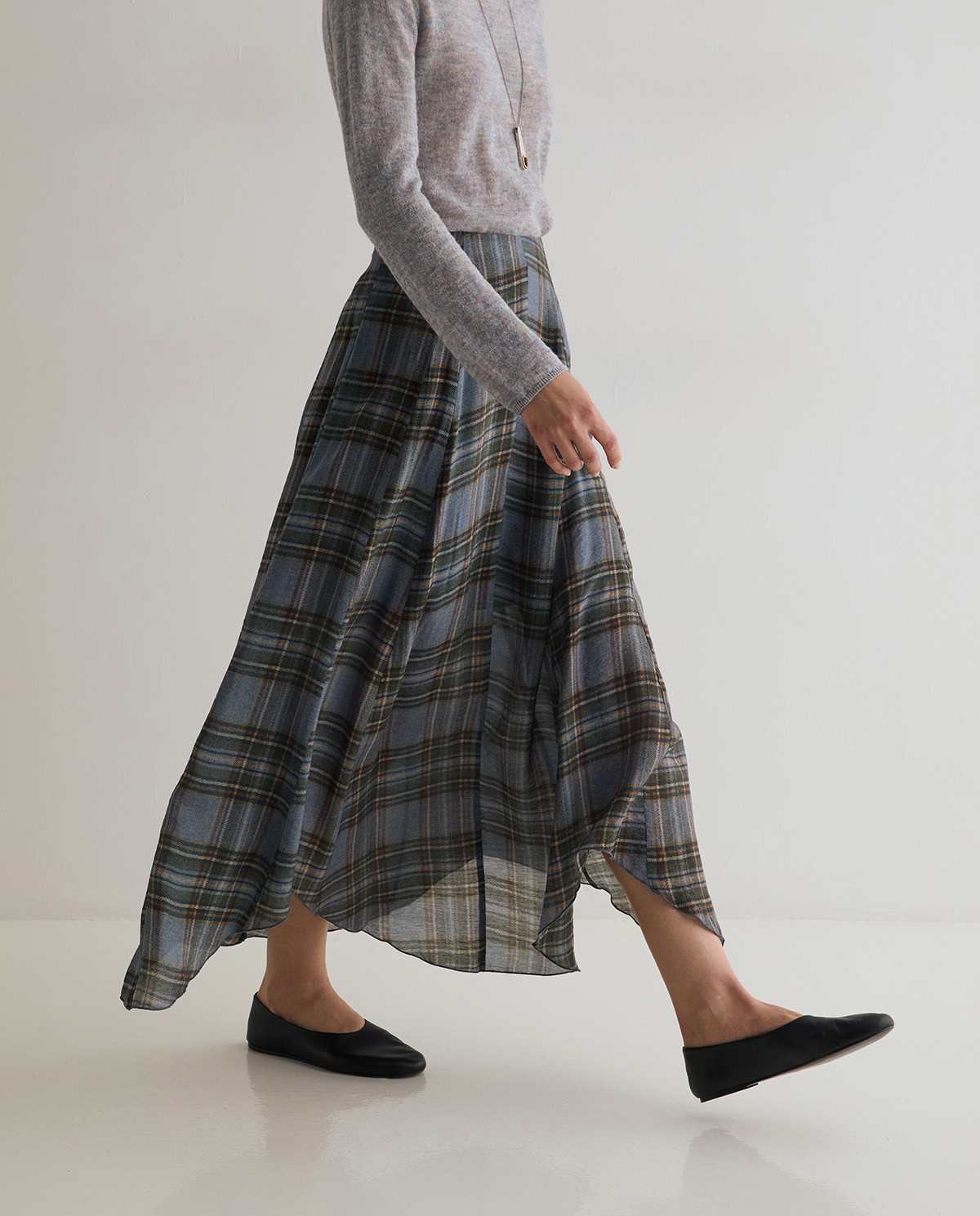 Check-Print Skirt