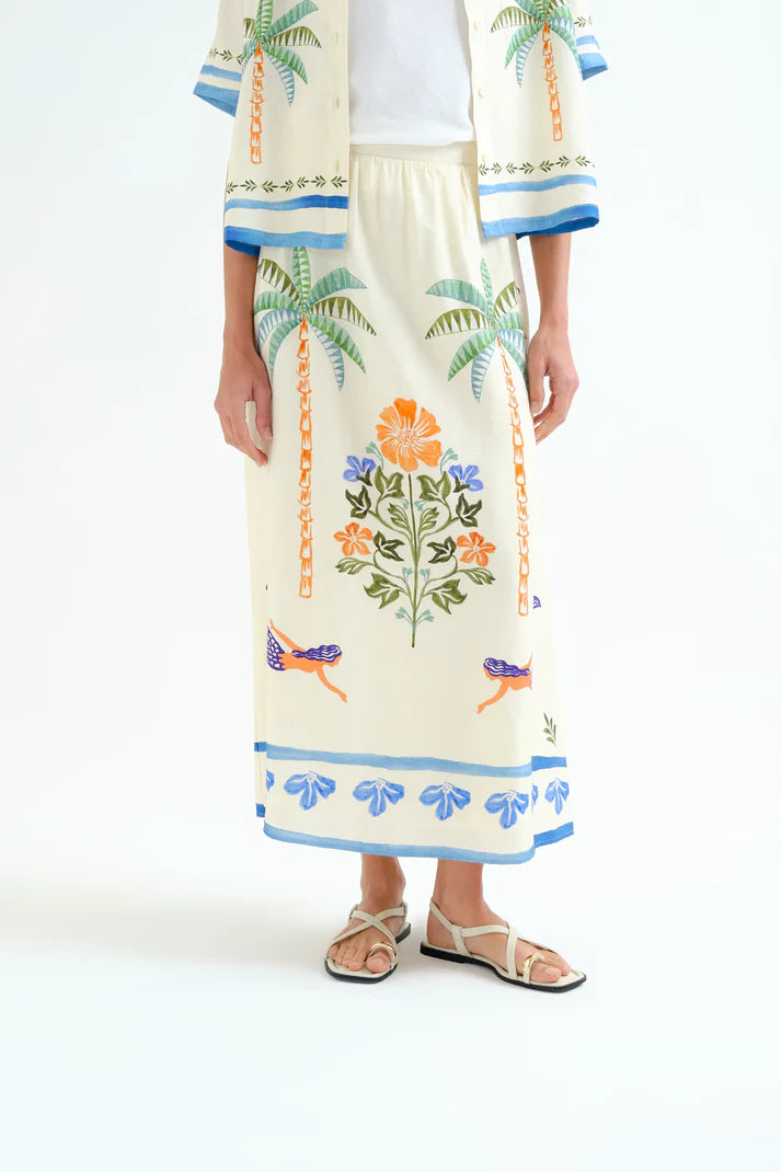 Palm & Mermaid Long Skirt
