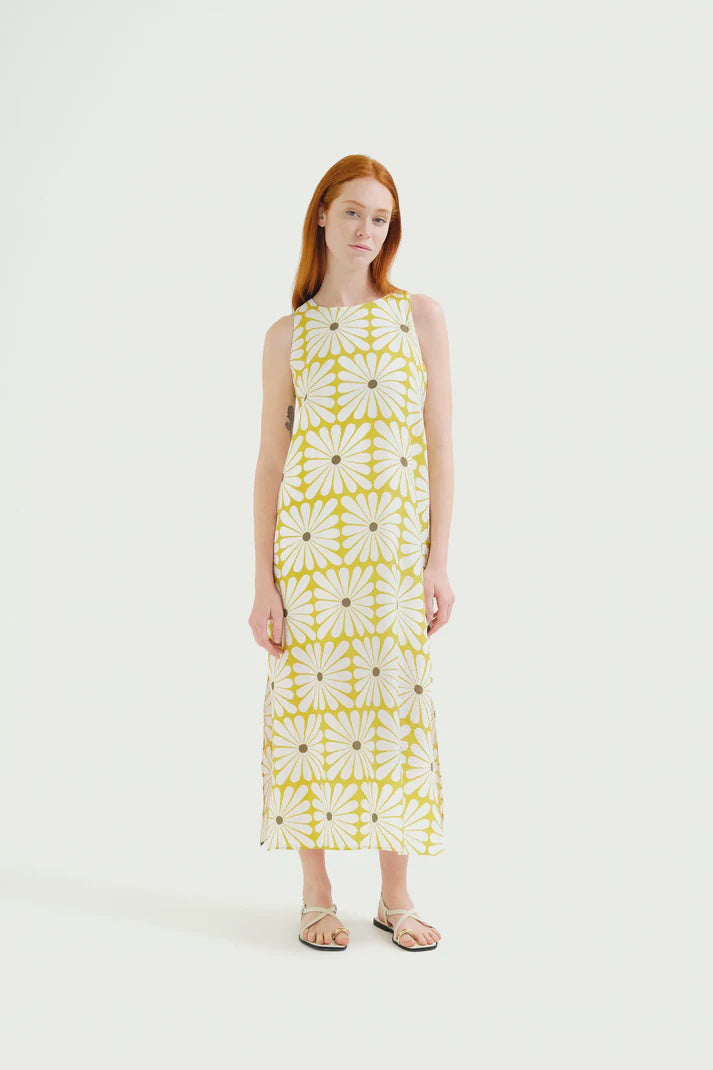 Olive Flower Print Dress