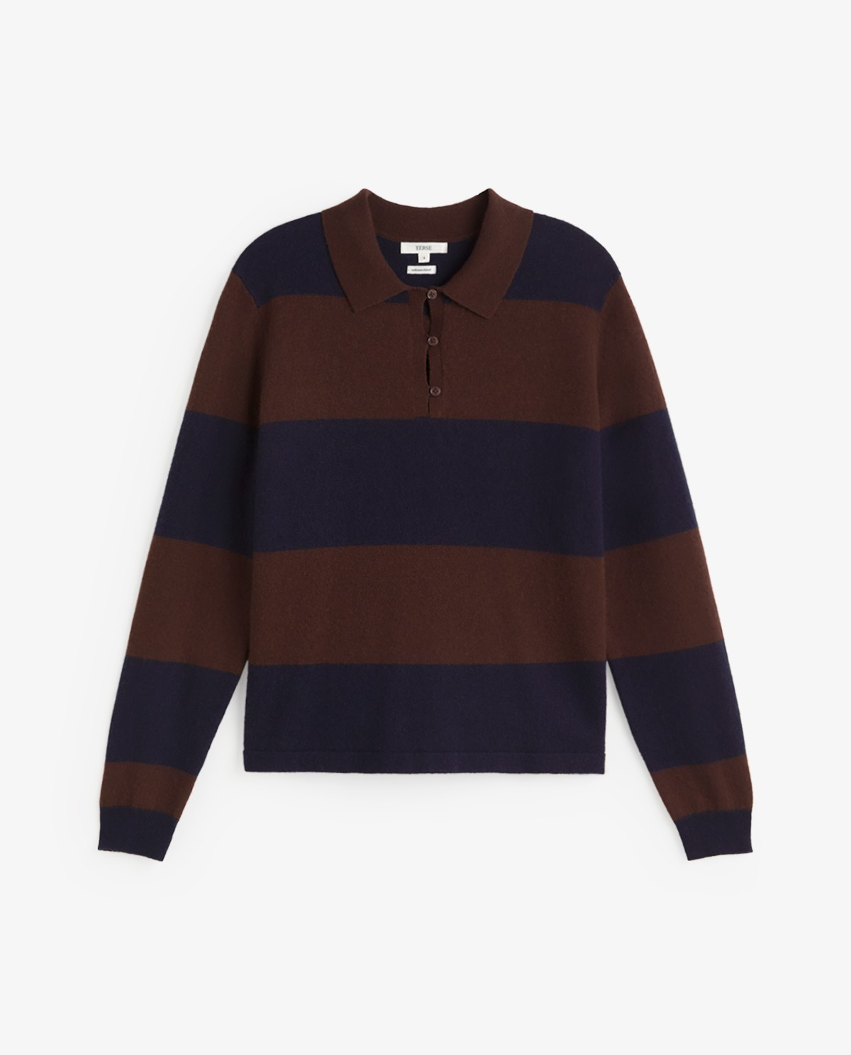 Striped Polo-Neck Sweater