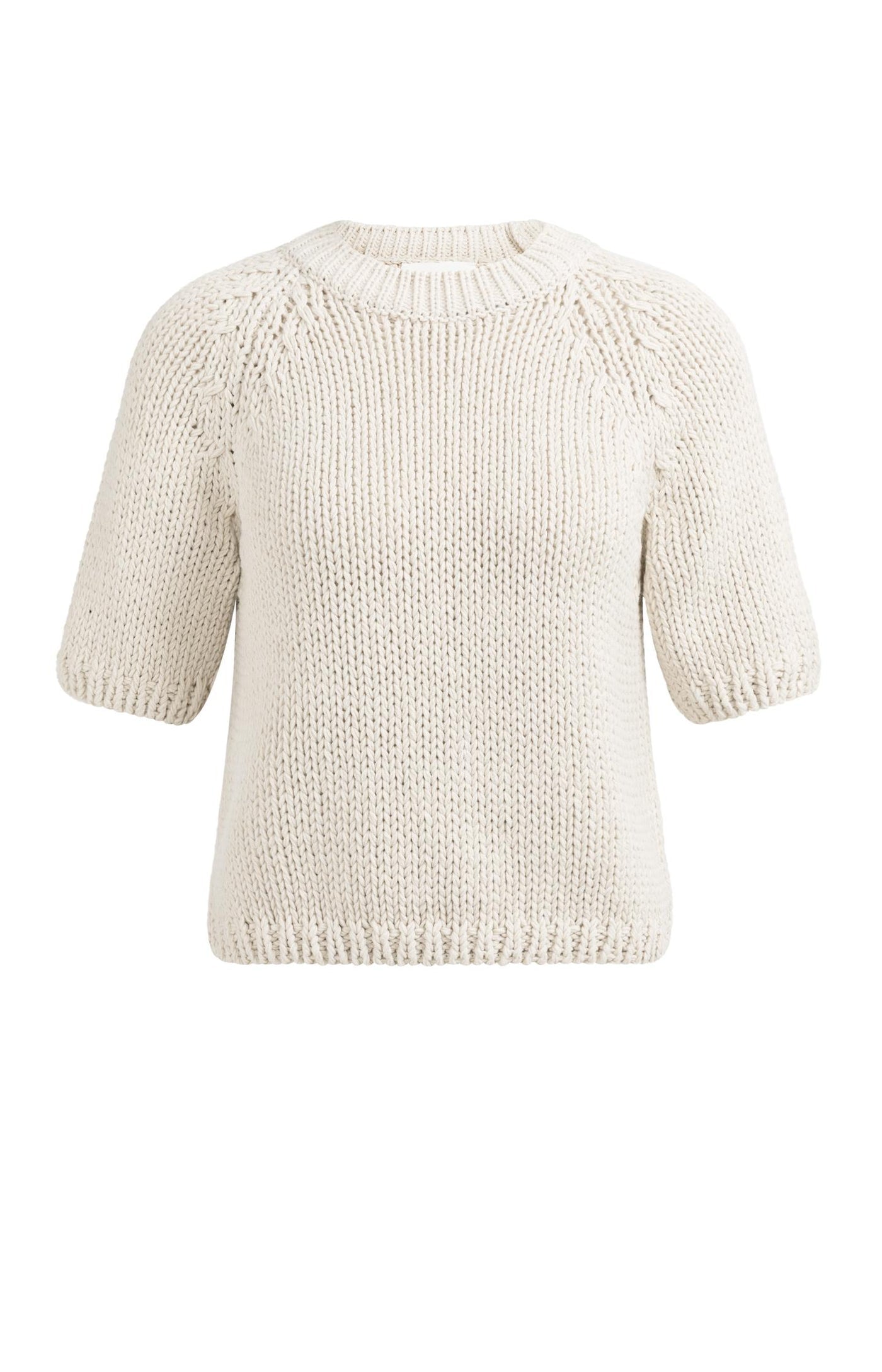 Chunky Knit Sweater with Short Sleeve