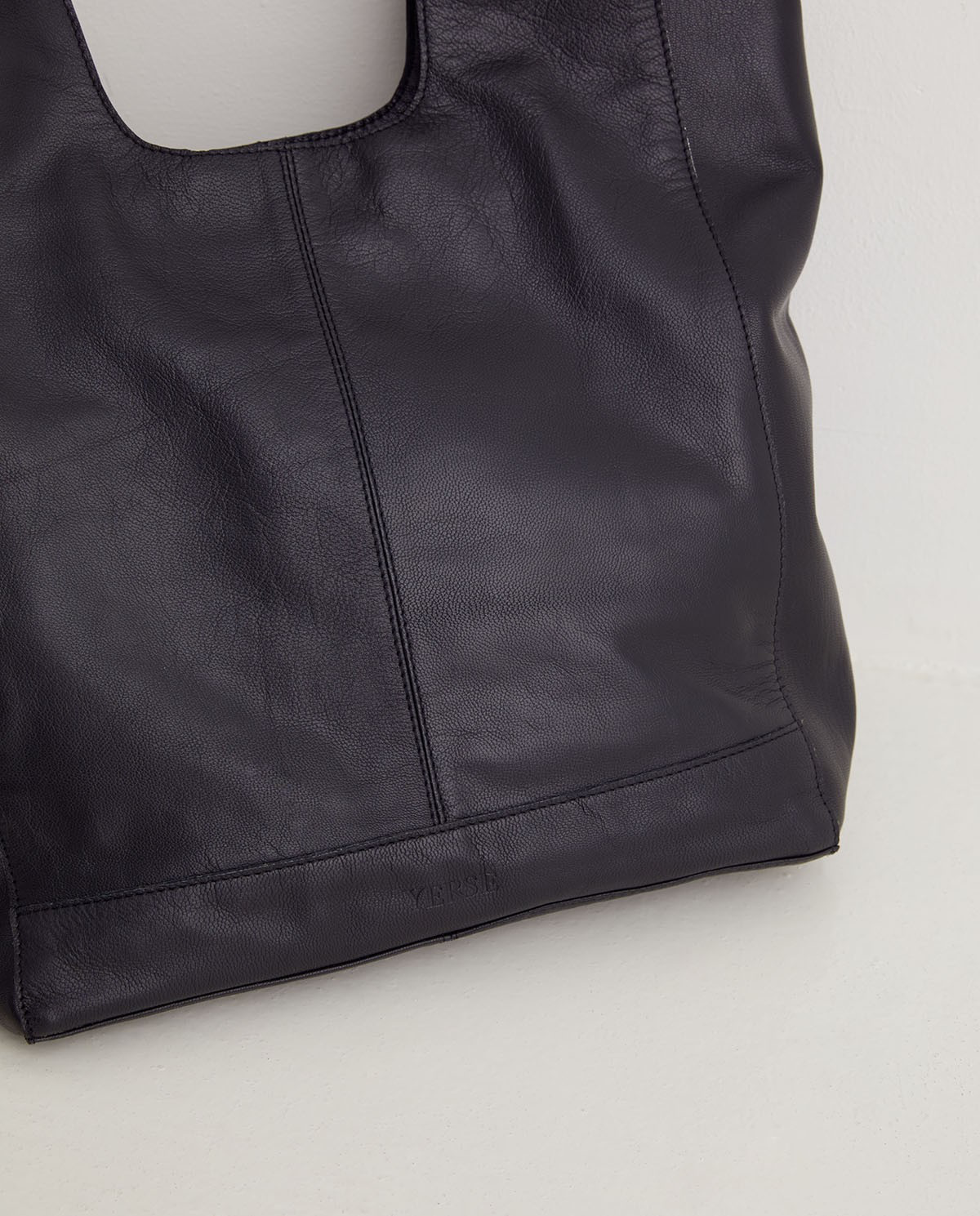 Black Leather Hobo Bag with Zip