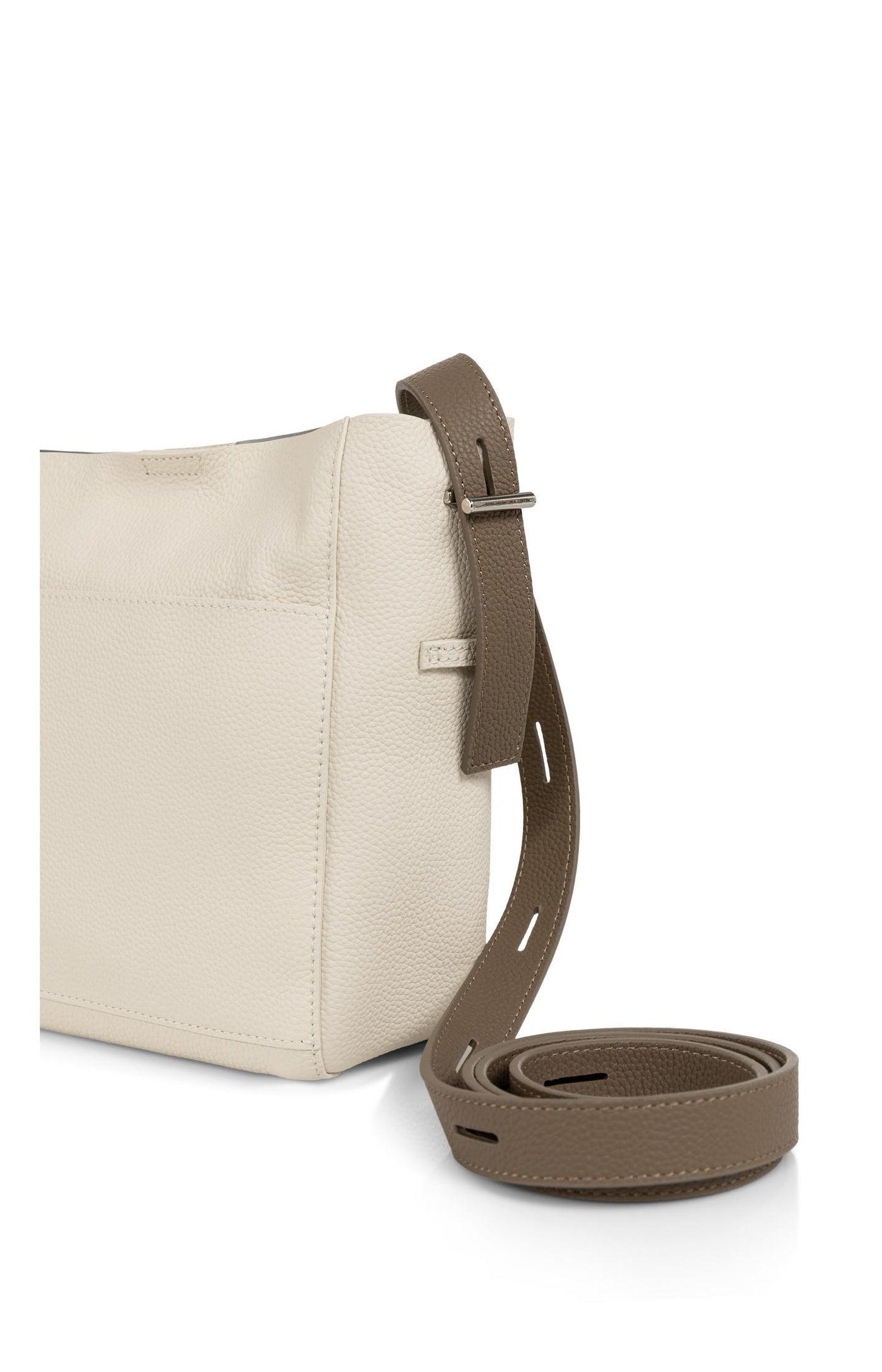 Leather Shoulder Bag with Detachable Inner Pouch