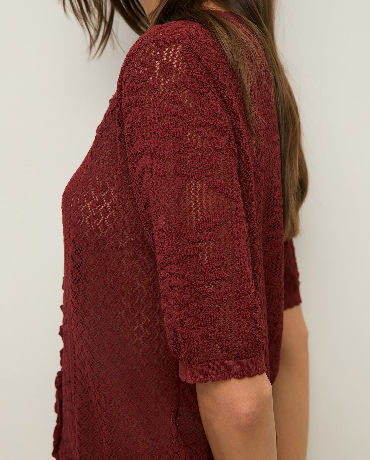 Short Sleeve Pointelette Cardigan