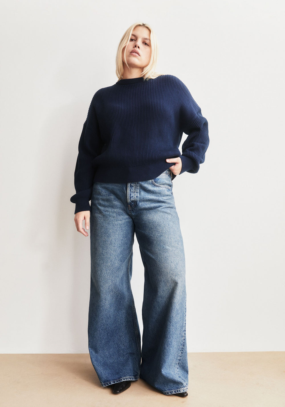 Vanisé Rib Knit Organic Cotton Sweater