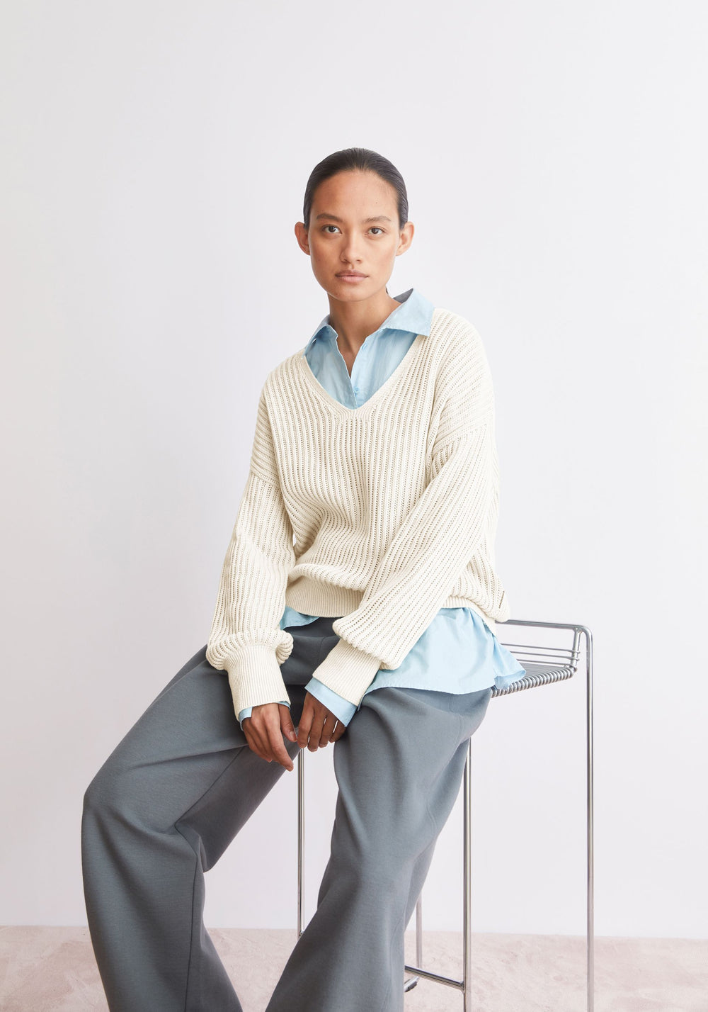 Linen Blend Knit Sweater