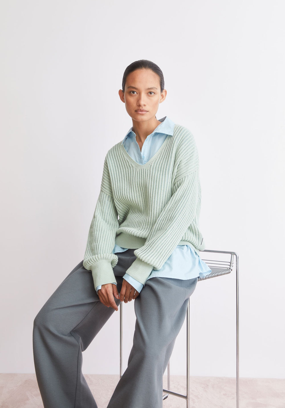 Linen Blend Knit Sweater