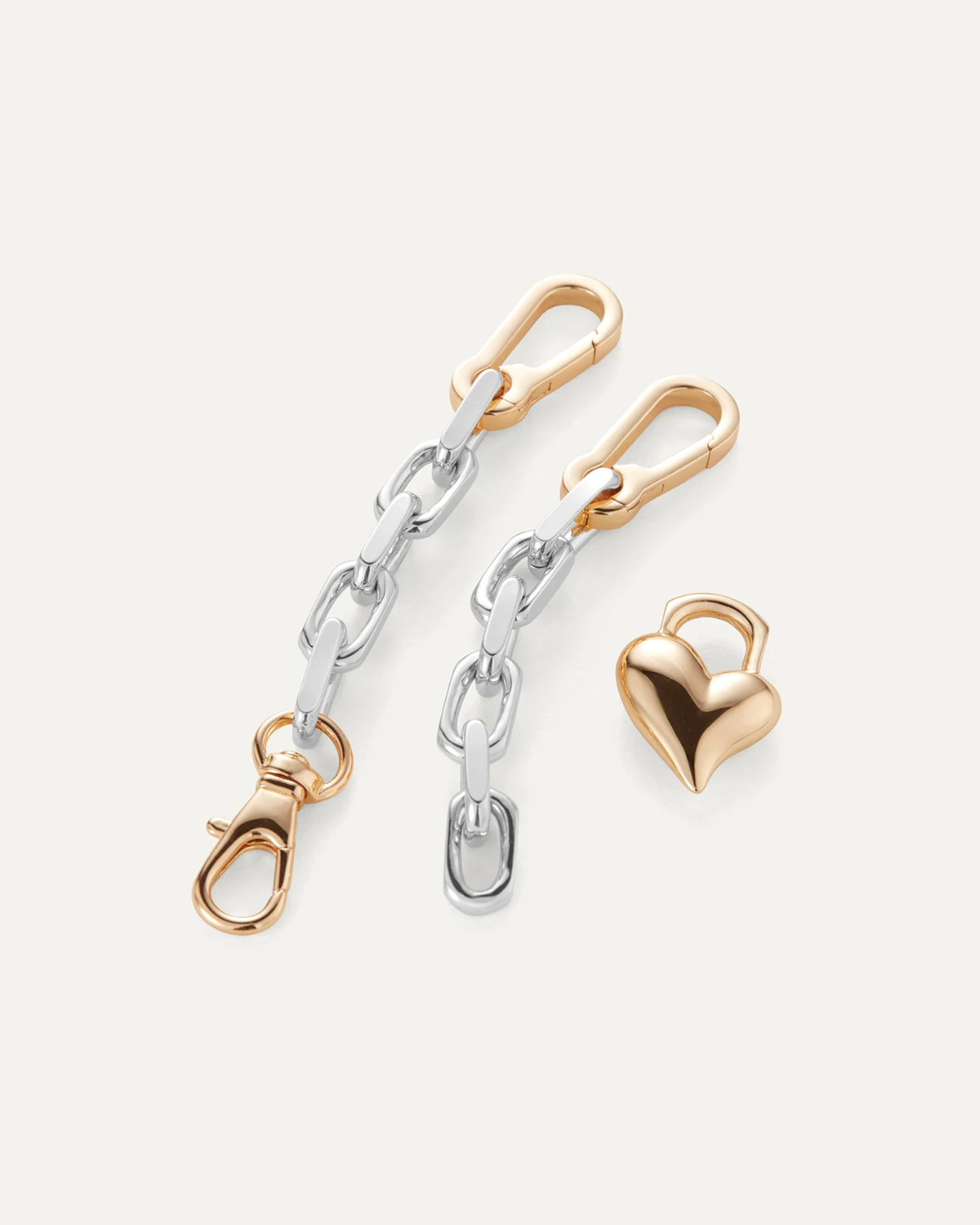 Padlock Heart Chain Bracelet-Two Tone