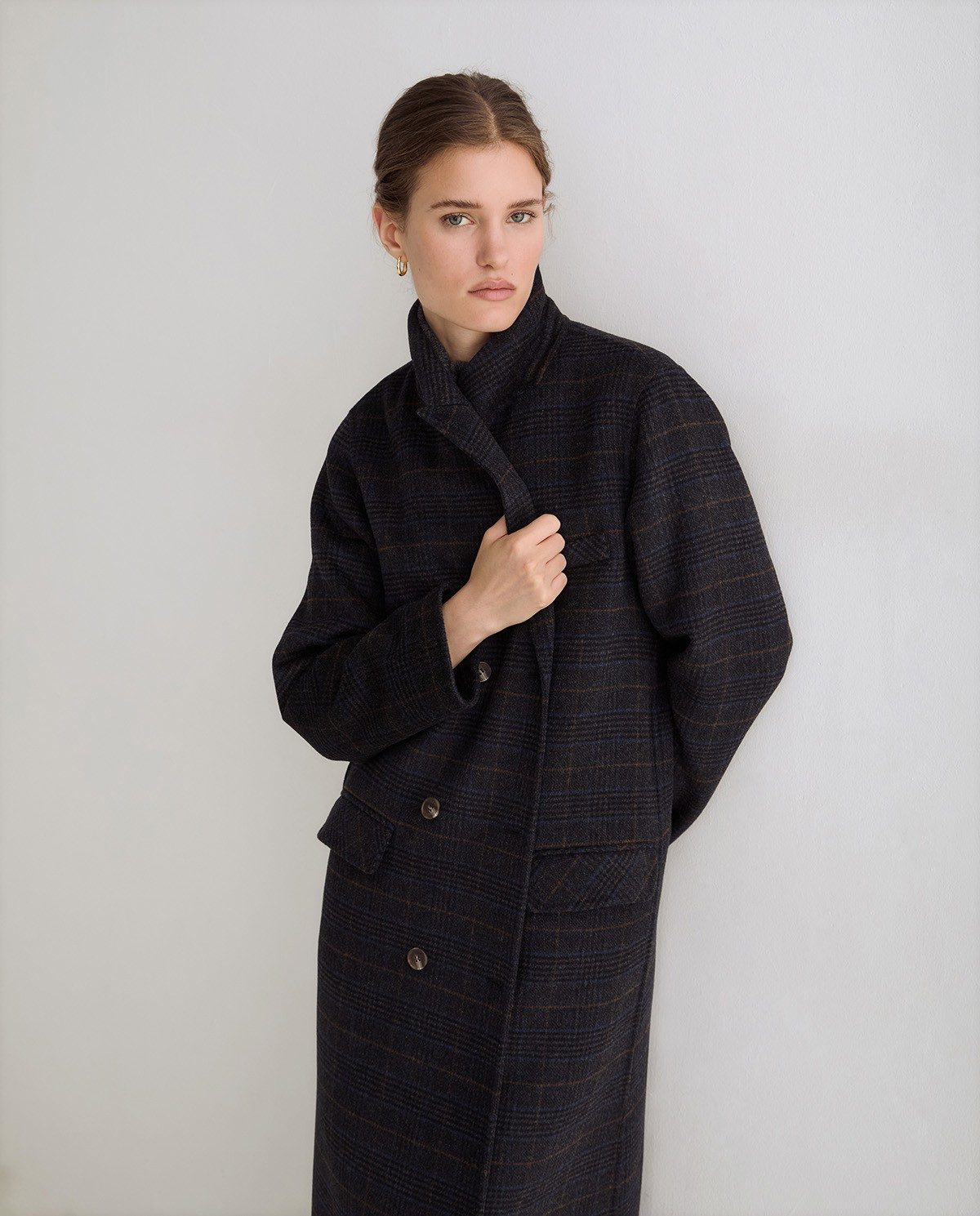Long Handmade Check Coat