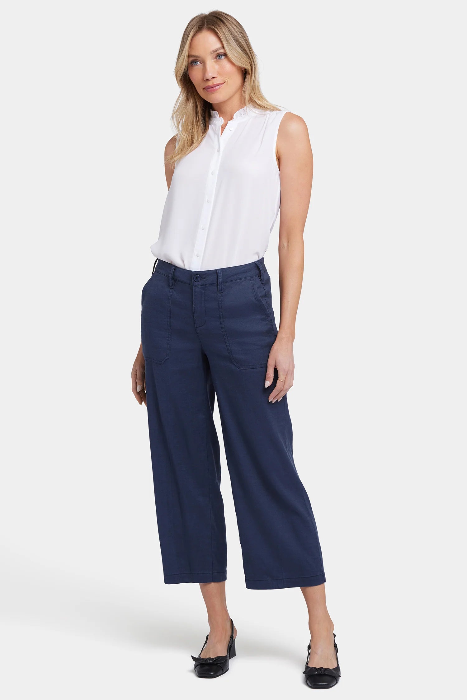 Wide Leg Cargo Capri Pants
