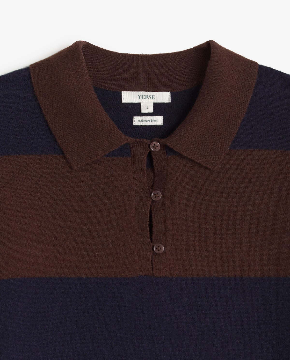 Striped Polo-Neck Sweater