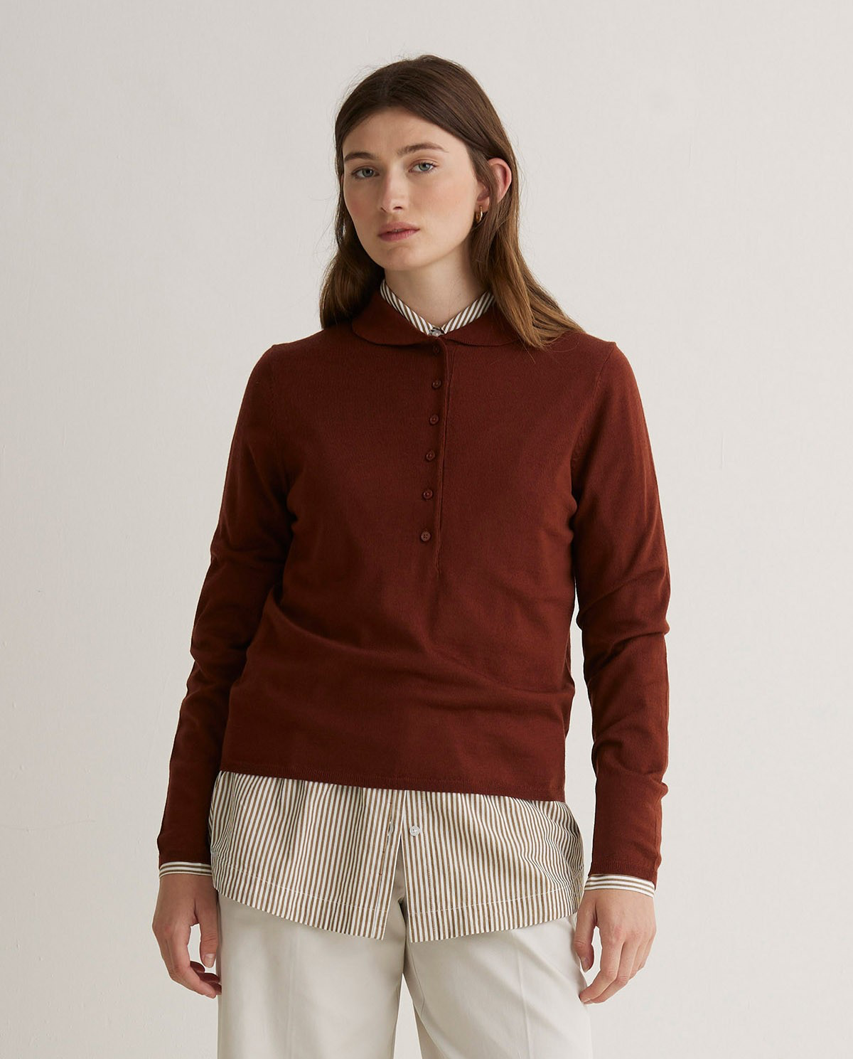 Terracotta Merino Wool Wide Sweater