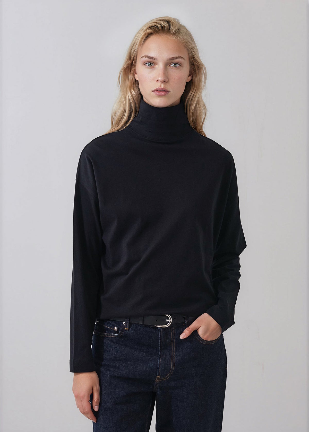 Organic Pima Cotton Oversized Turtleneck