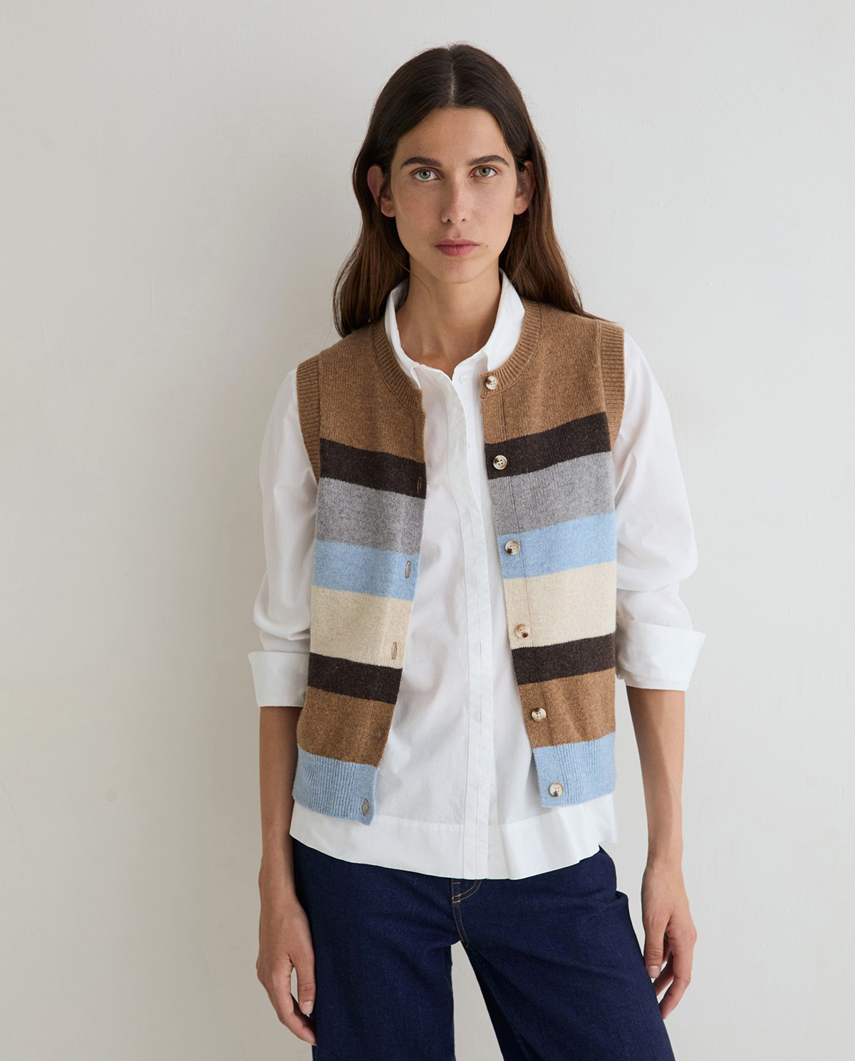 Open Striped Vest